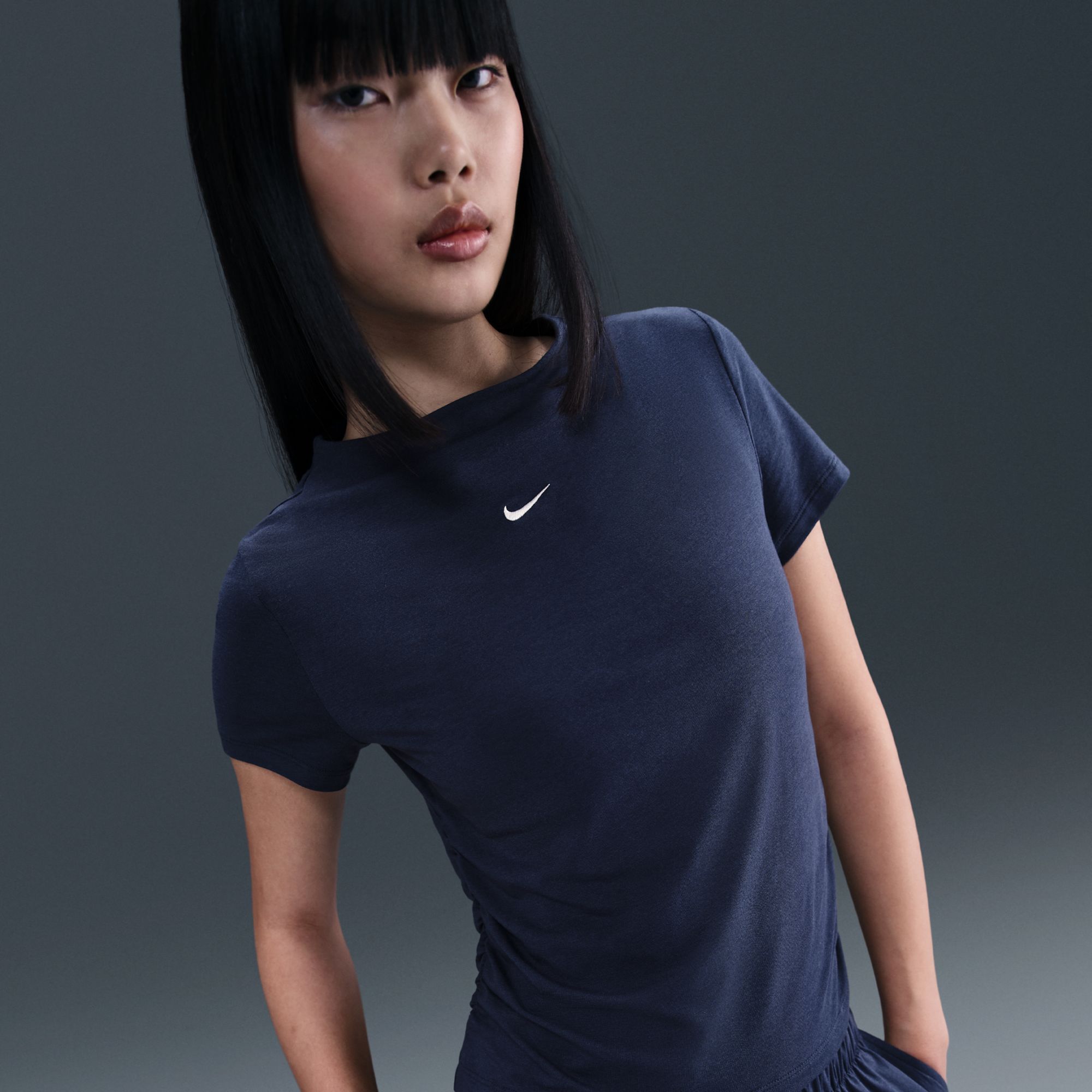 Nike Women's Sportswear Chill Knit Tight Short-Sleeve Mock-Neck Top product image