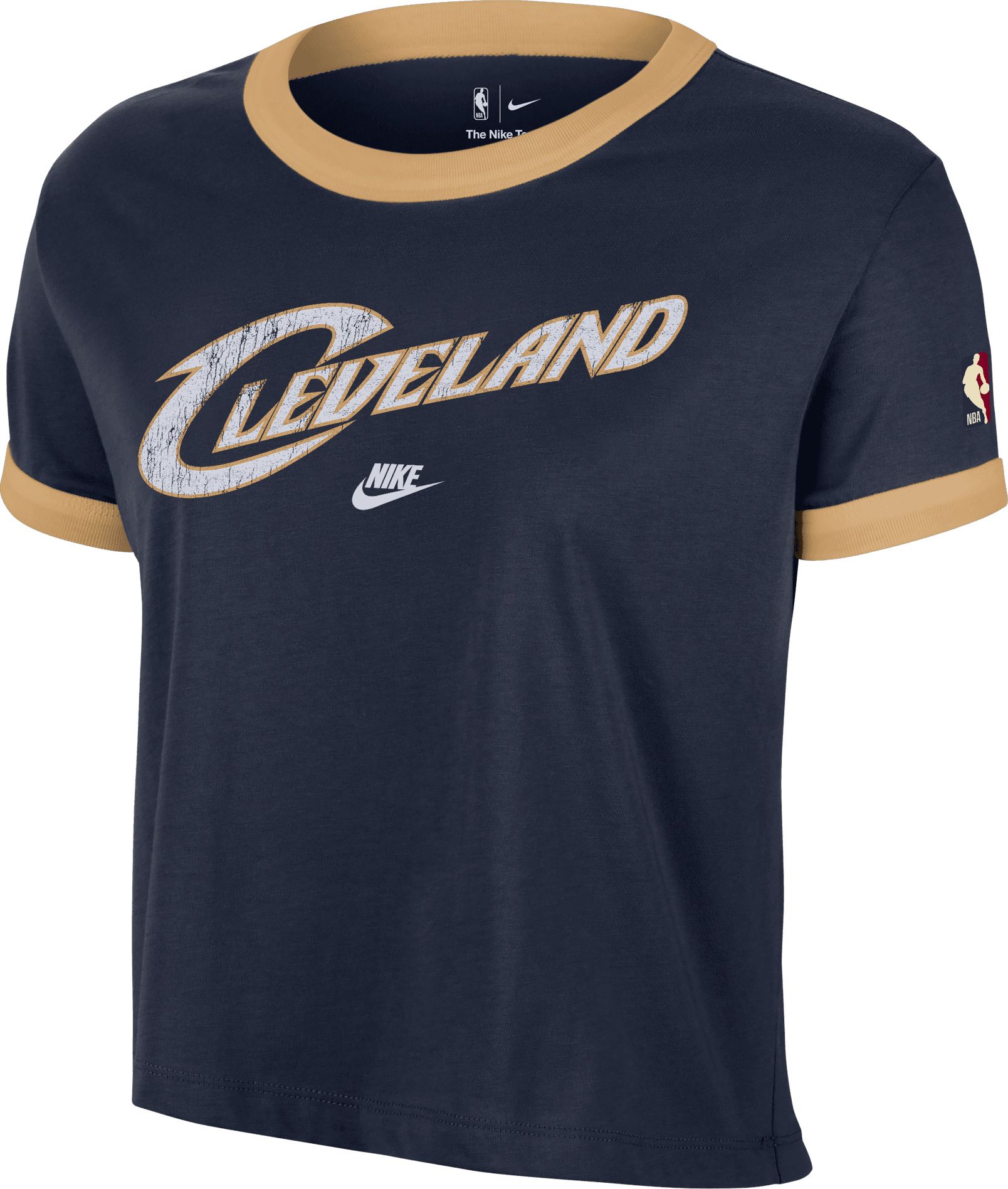 Nike Women's Cleveland Cavaliers Navy Hardwood Classics Ringer T-Shirt product image