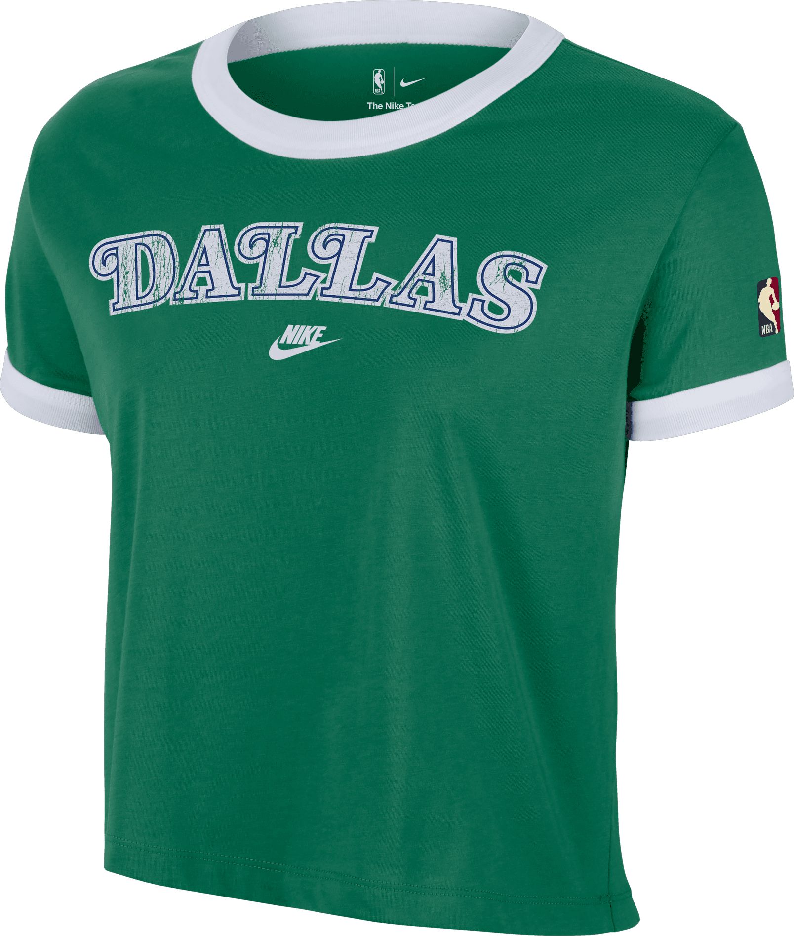 Nike Women's Dallas Mavericks Green Hardwood Classics Ringer T-Shirt product image