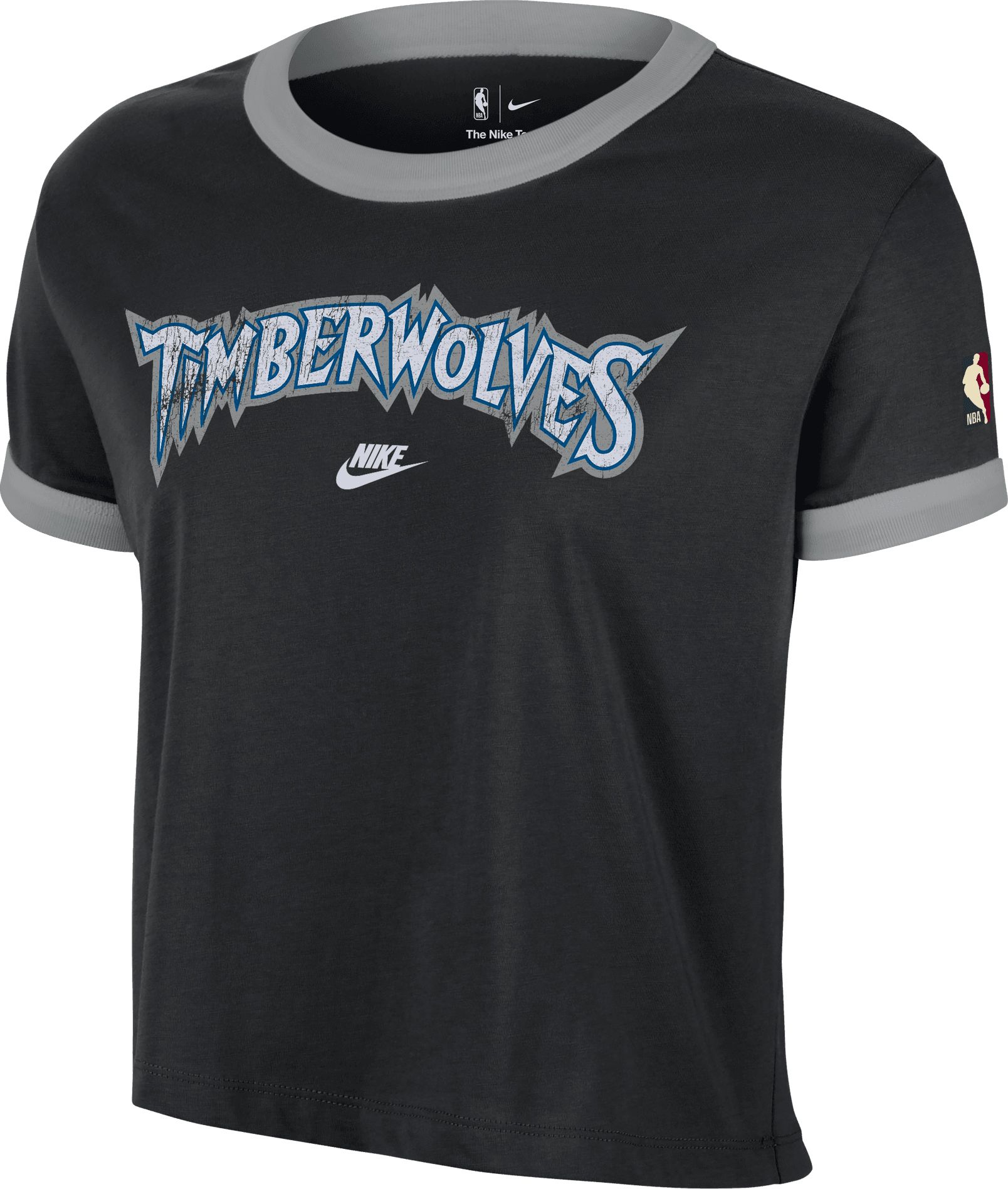 Nike Women's Minnesota Timberwolves Black Hardwood Classics Ringer T-Shirt product image
