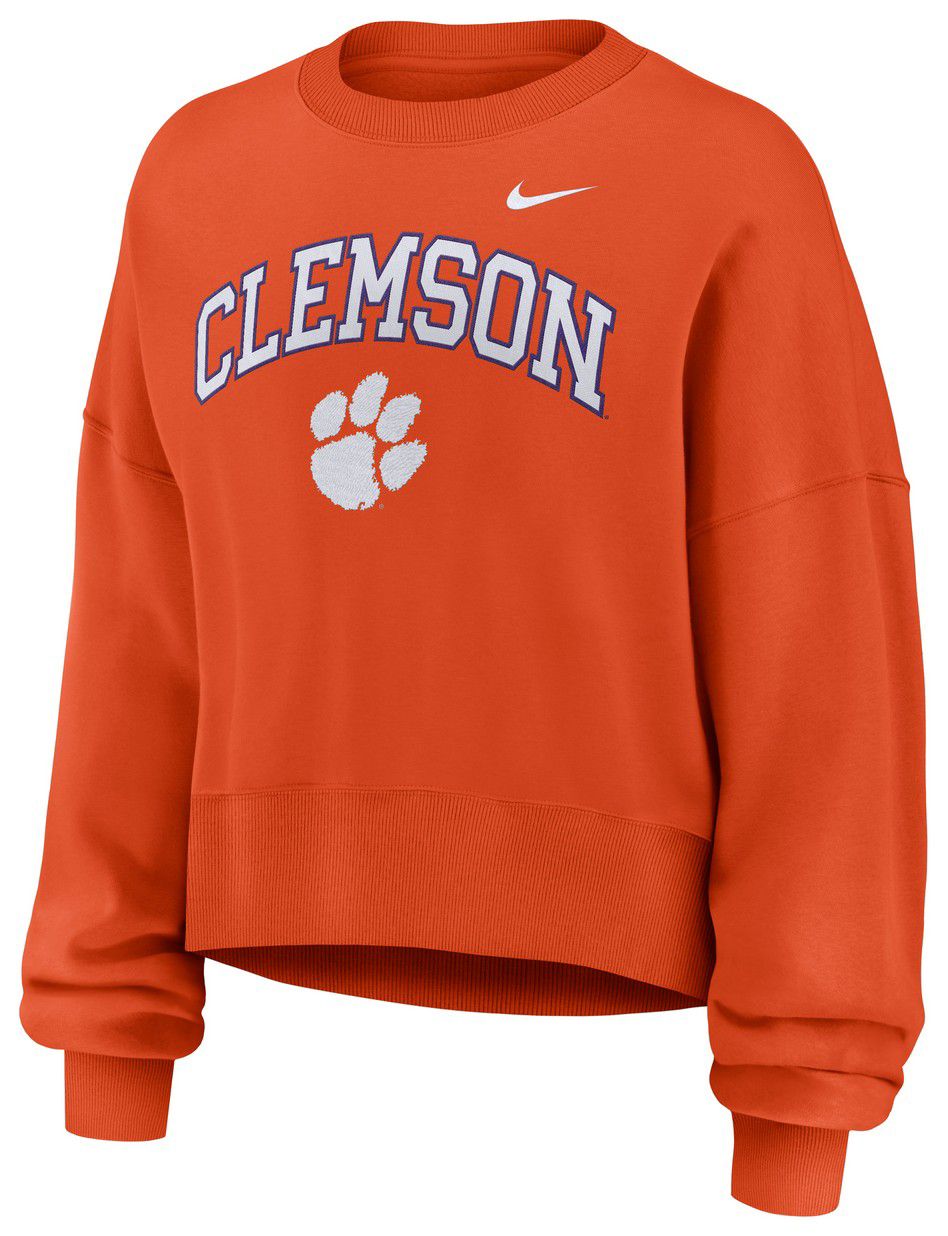 Nike Women's Clemson Tigers University Orange Phoenix Arch Oversized Crew Pullover Sweatshirt product image