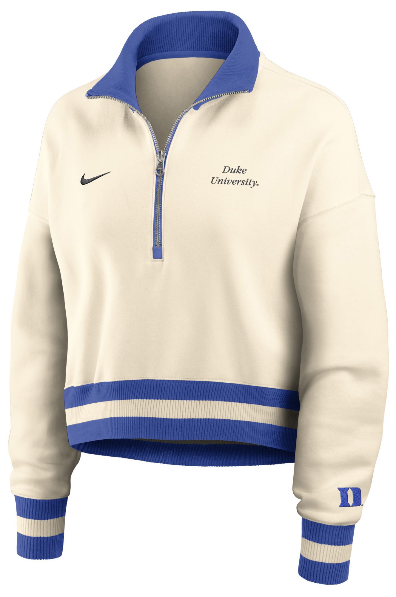 Nike Women's Duke Blue Devils Legacy Cropped 1/4 Zip Sweater product image