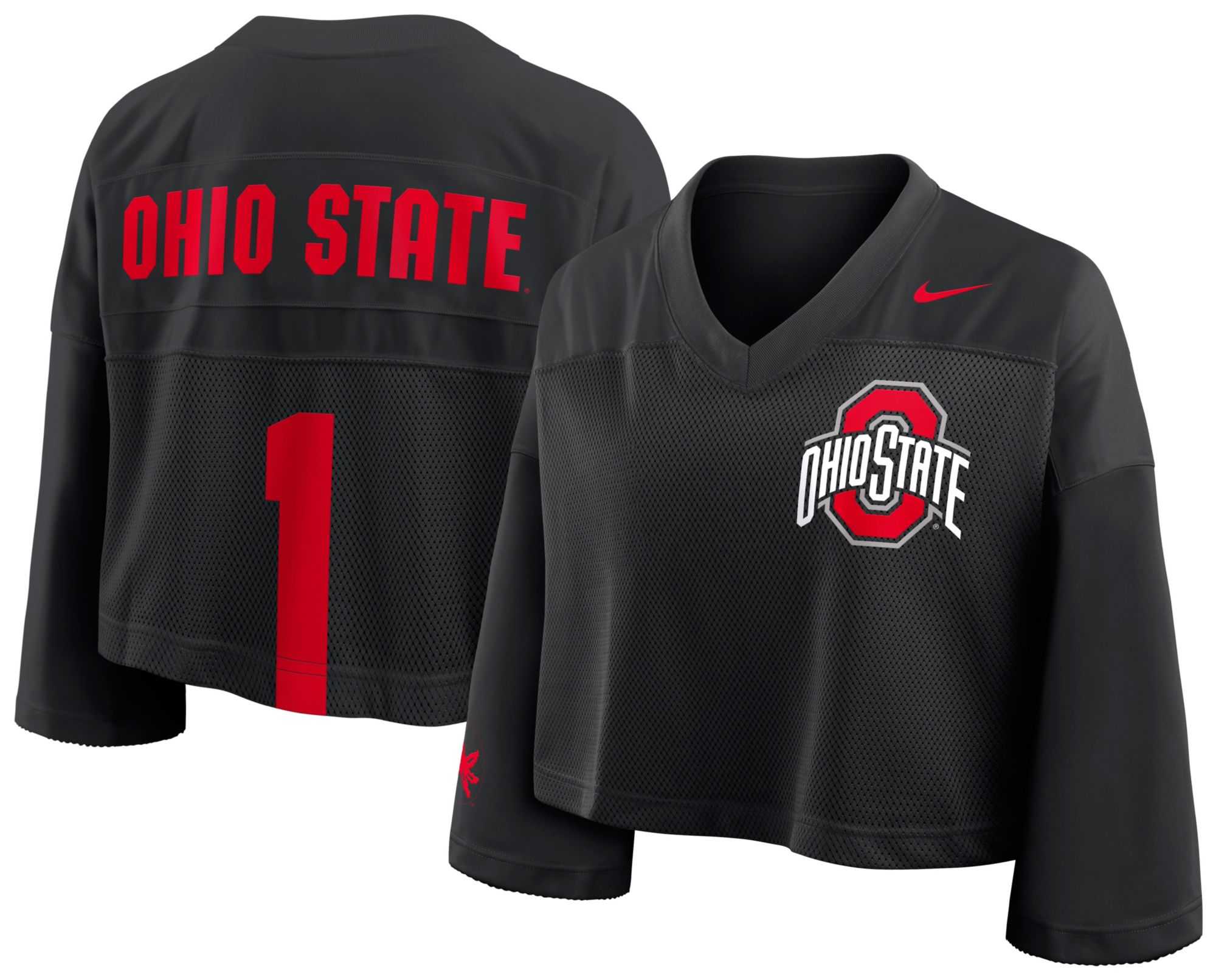 Nike Women's Ohio State Buckeyes Black Cropped Replica Jersey product image