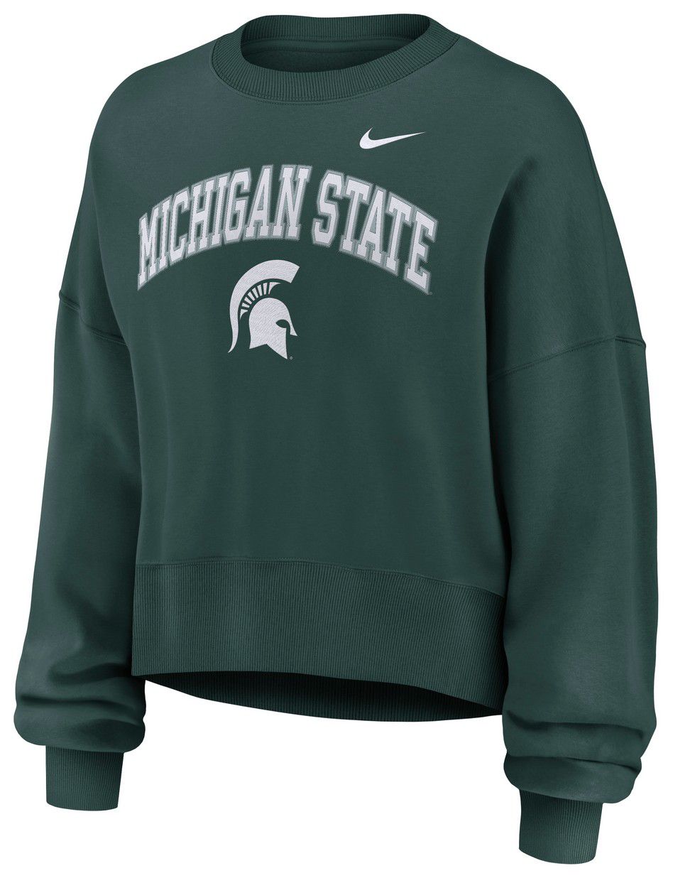 Nike Women's Michigan State Spartans Pro Green Phoenix Arch Oversized Crew Pullover Sweatshirt product image
