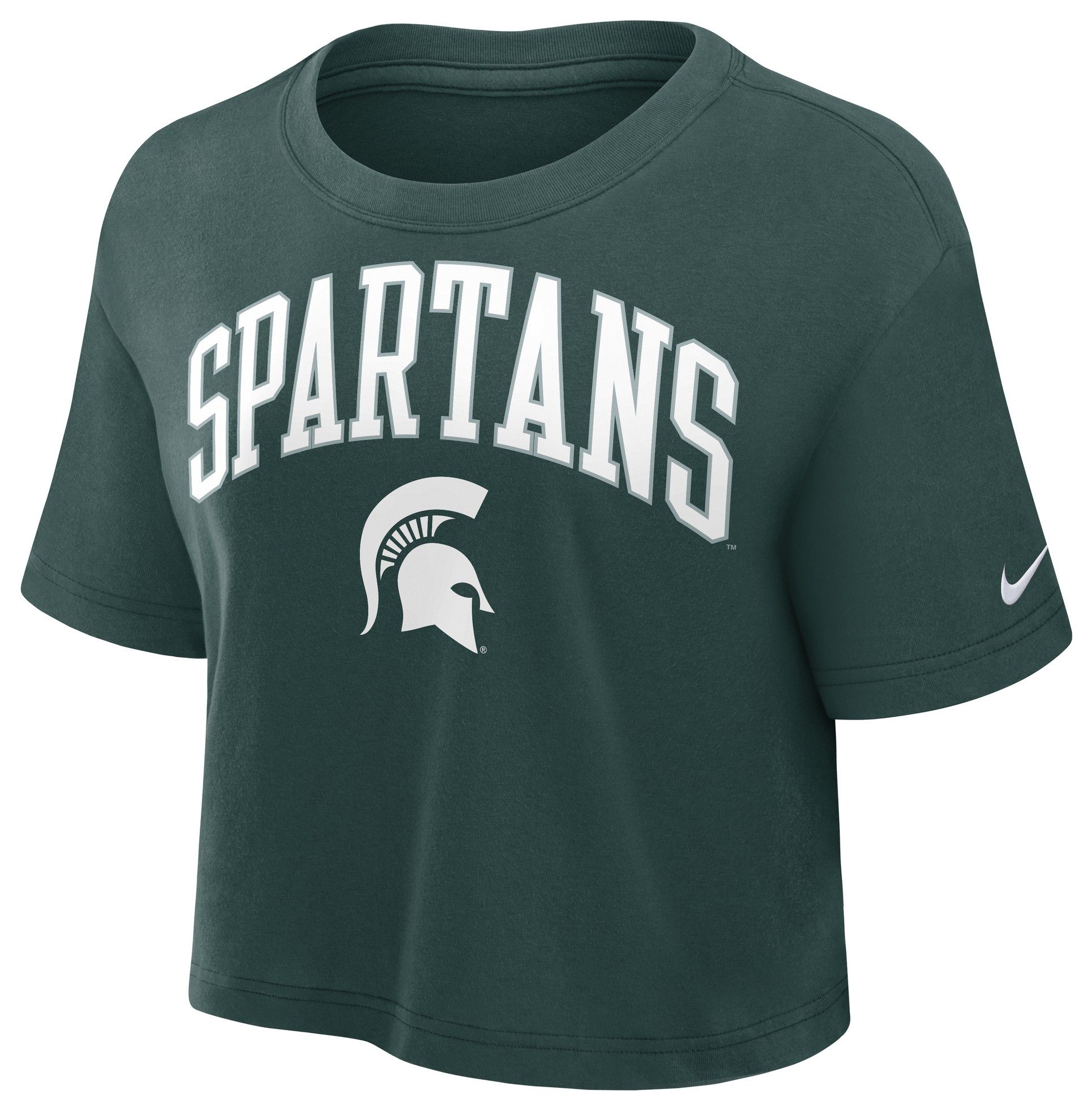 Nike Women's Michigan State Spartans Pro Green Arch Cropped T-Shirt product image