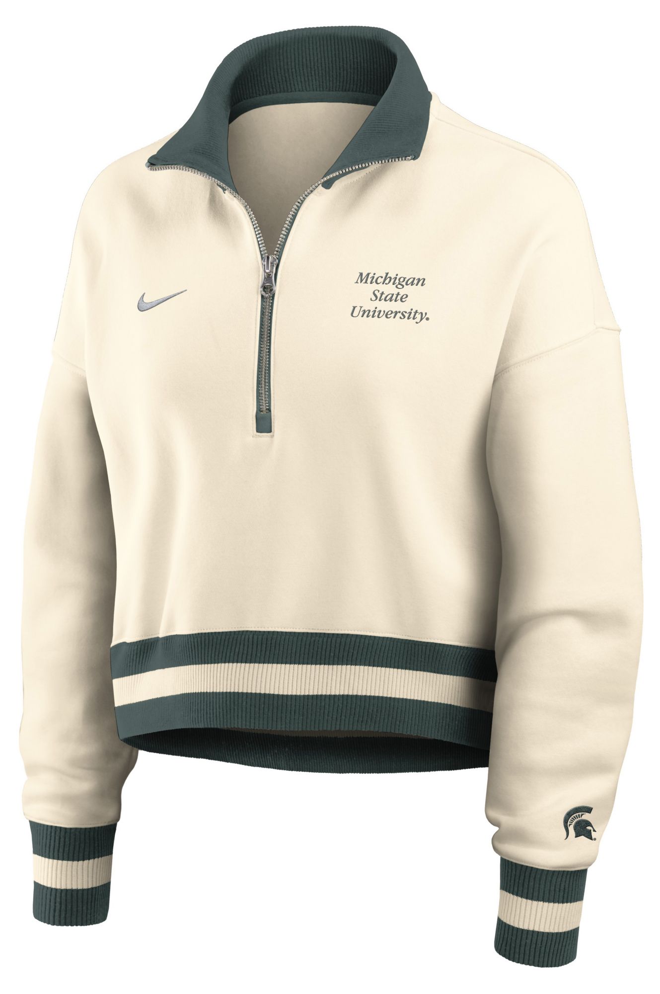 Nike Women's Michigan State Spartans Natural Legacy Quarter-Zip Cropped Jacket product image