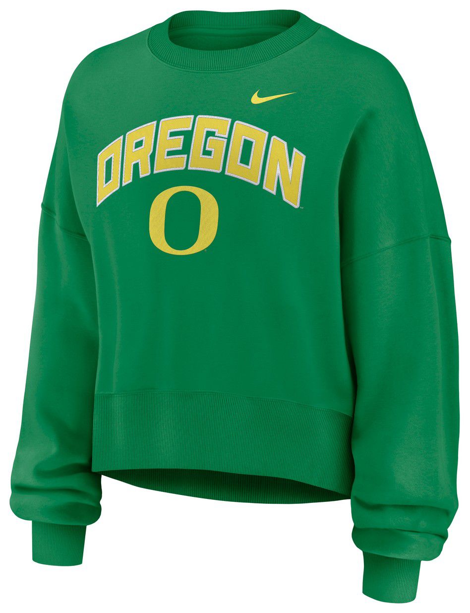 Nike Women's Oregon Ducks Apple Green Phoenix Arch Oversized Crew Pullover Sweatshirt product image