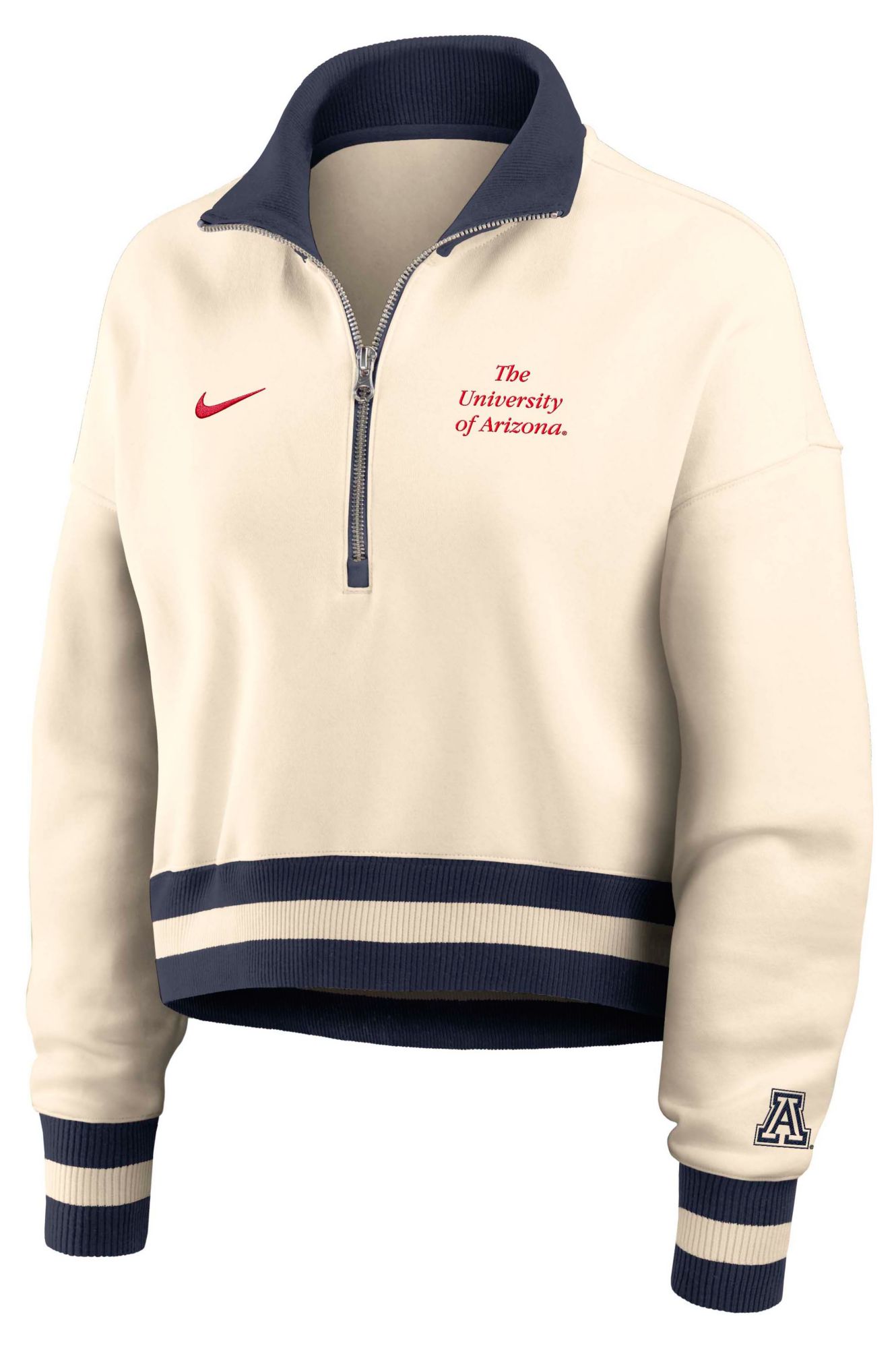 Nike Women's Arizona Wildcats Natural Legacy Quarter-Zip Cropped Jacket product image