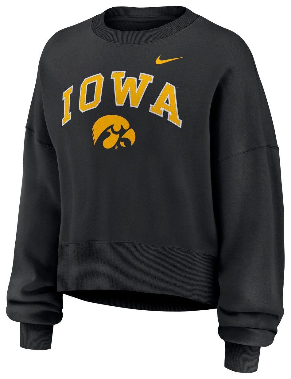 Nike Women's Iowa Hawkeyes Black Phoenix Arch Oversized Crew Pullover Sweatshirt product image