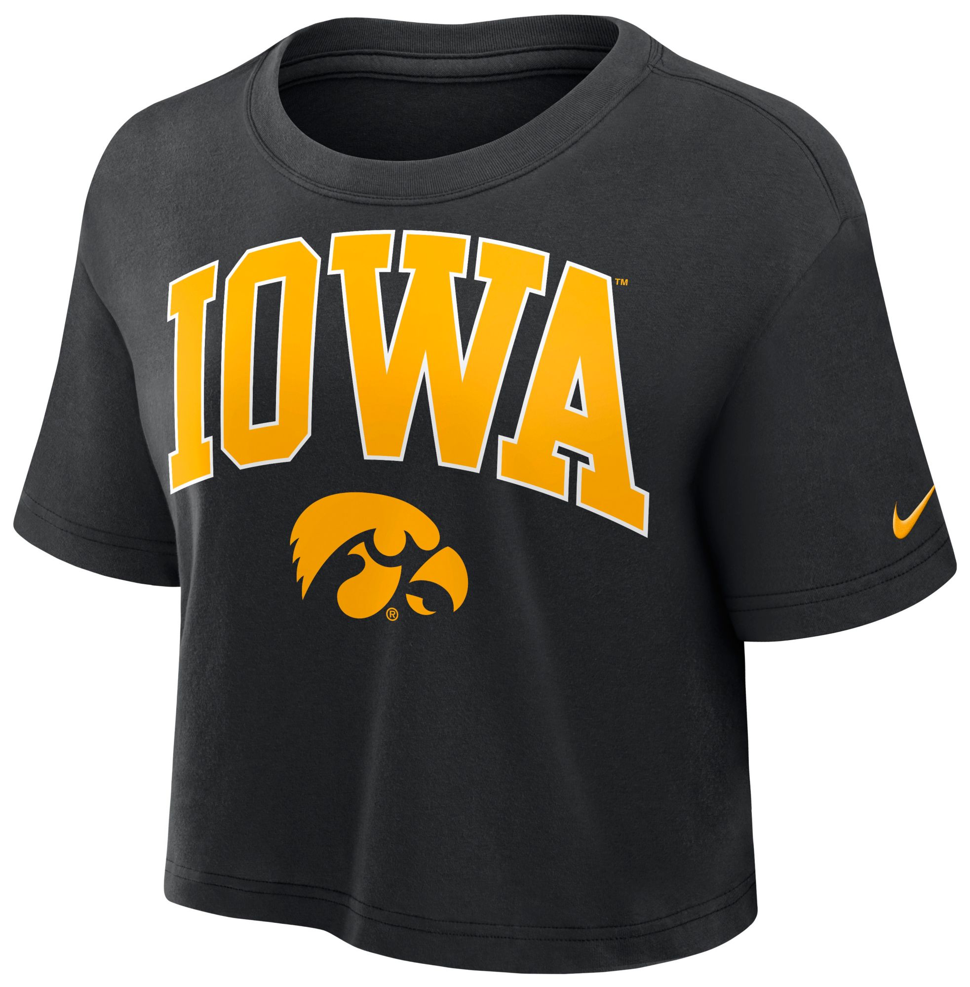 Nike Women's Iowa Hawkeyes Black Arch Cropped T-Shirt product image
