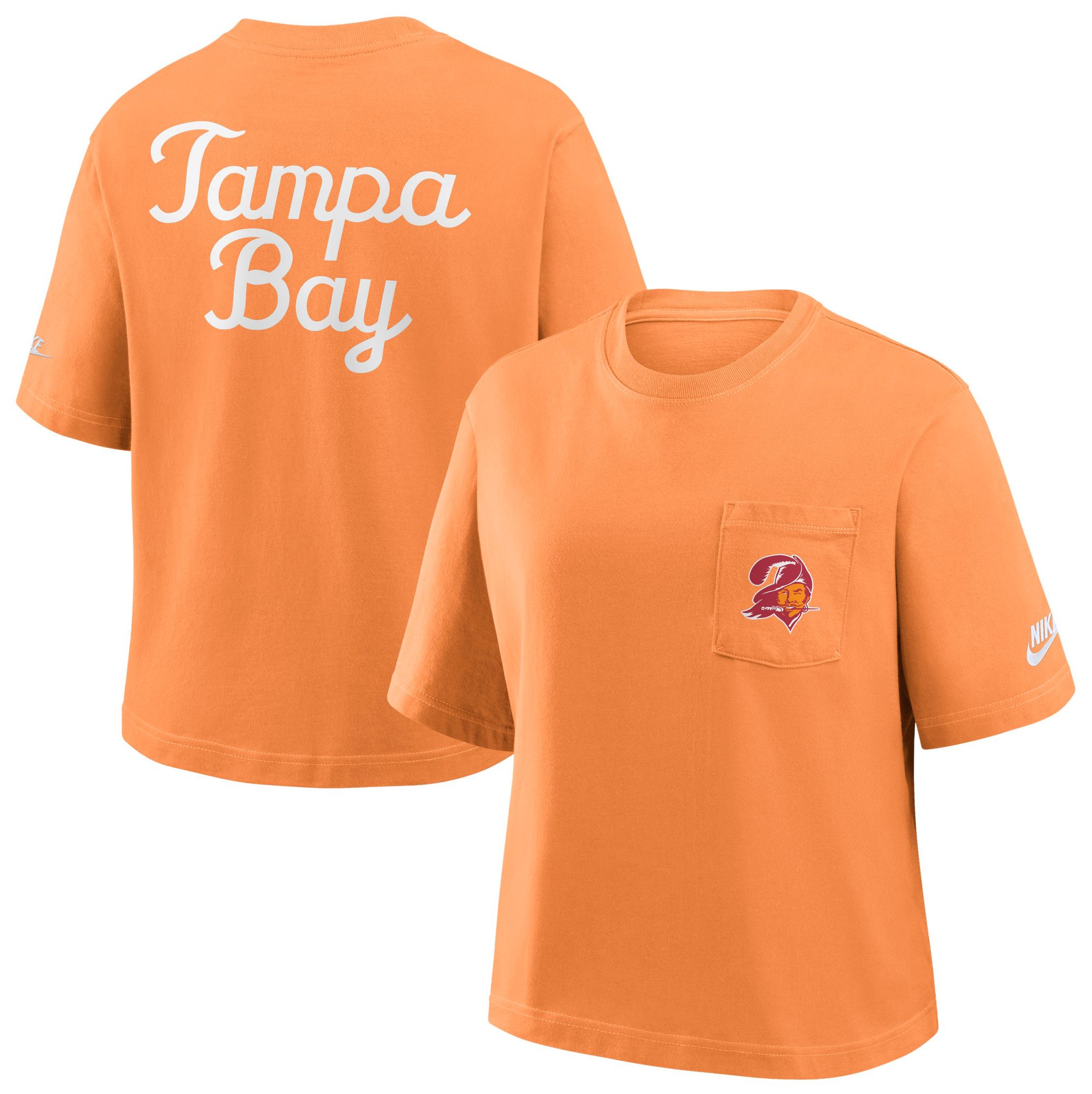Nike Women's Tampa Bay Buccaneers Sport Orange Rewind Pocket T-Shirt product image
