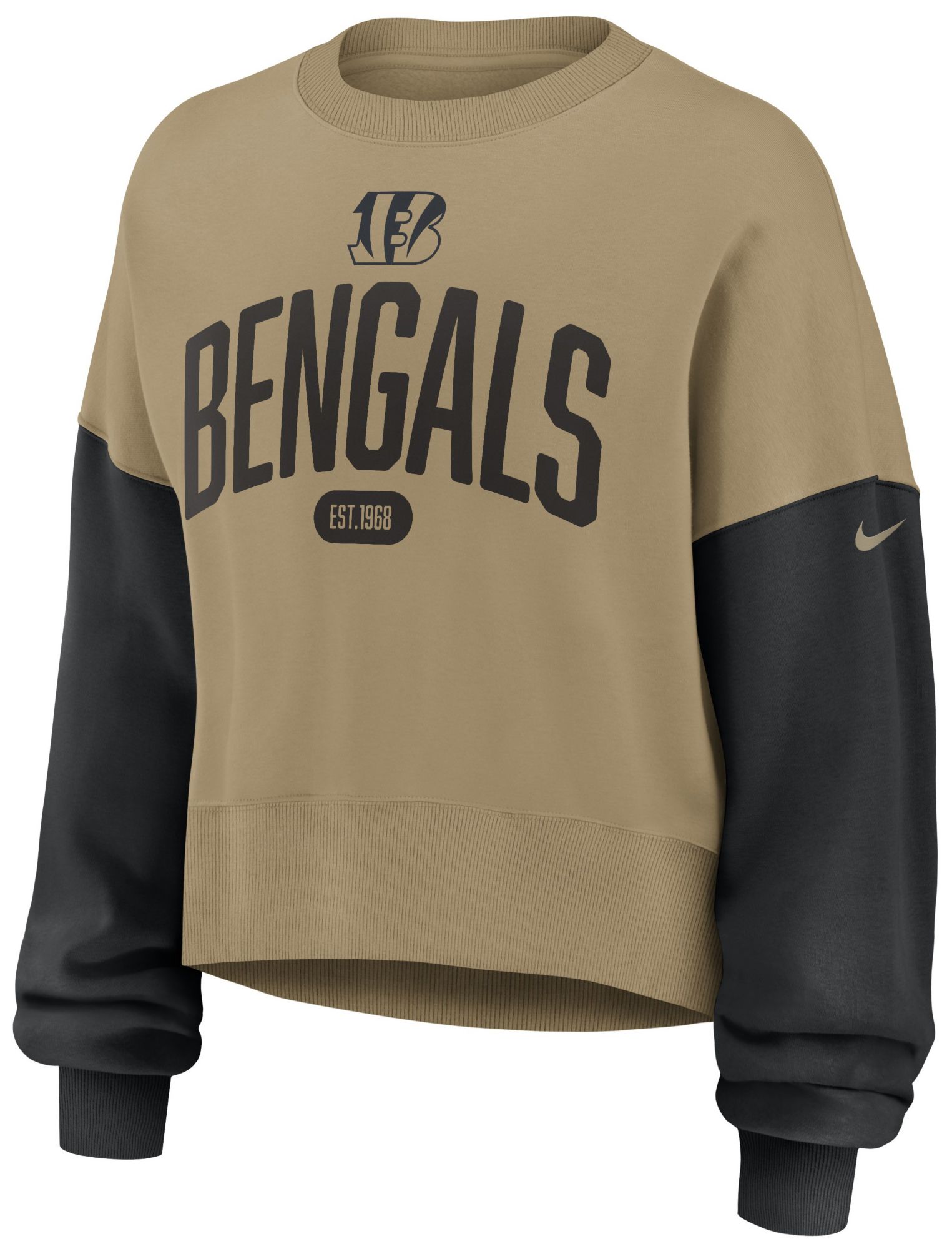 Nike Women's Cincinnati Bengals Parachute Beige Phoenix Rewind Crew Pullover Sweatshirt product image