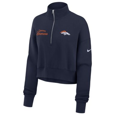 sorry, Nike Women's Denver Broncos College Navy Phoenix Quarter-Zip Crewneck Sweatshirt is currently out of stock