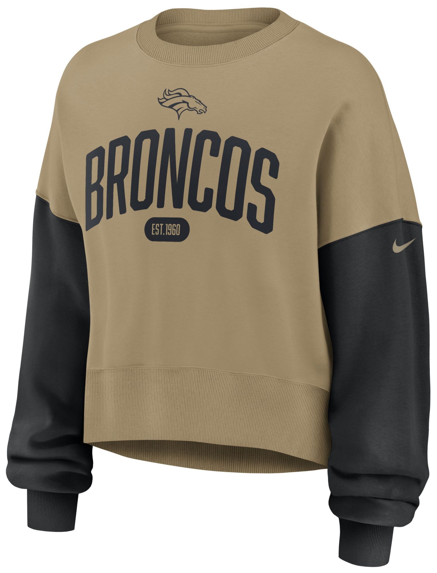 Nike Women's Denver Broncos Parachute Beige Phoenix Rewind Crew Pullover Sweatshirt product image