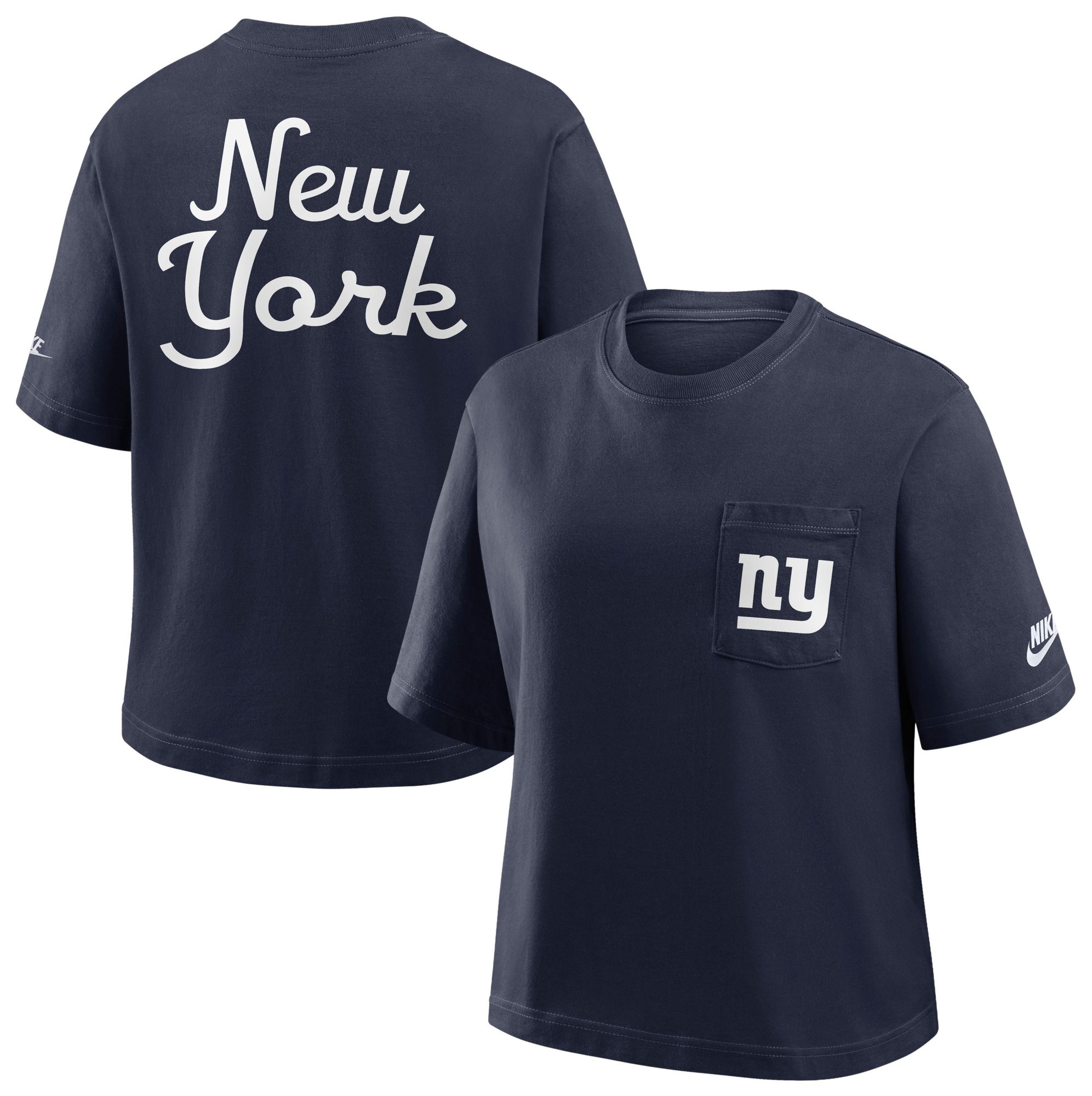 Nike Women's New York Giants College Navy Rewind Pocket T-Shirt product image