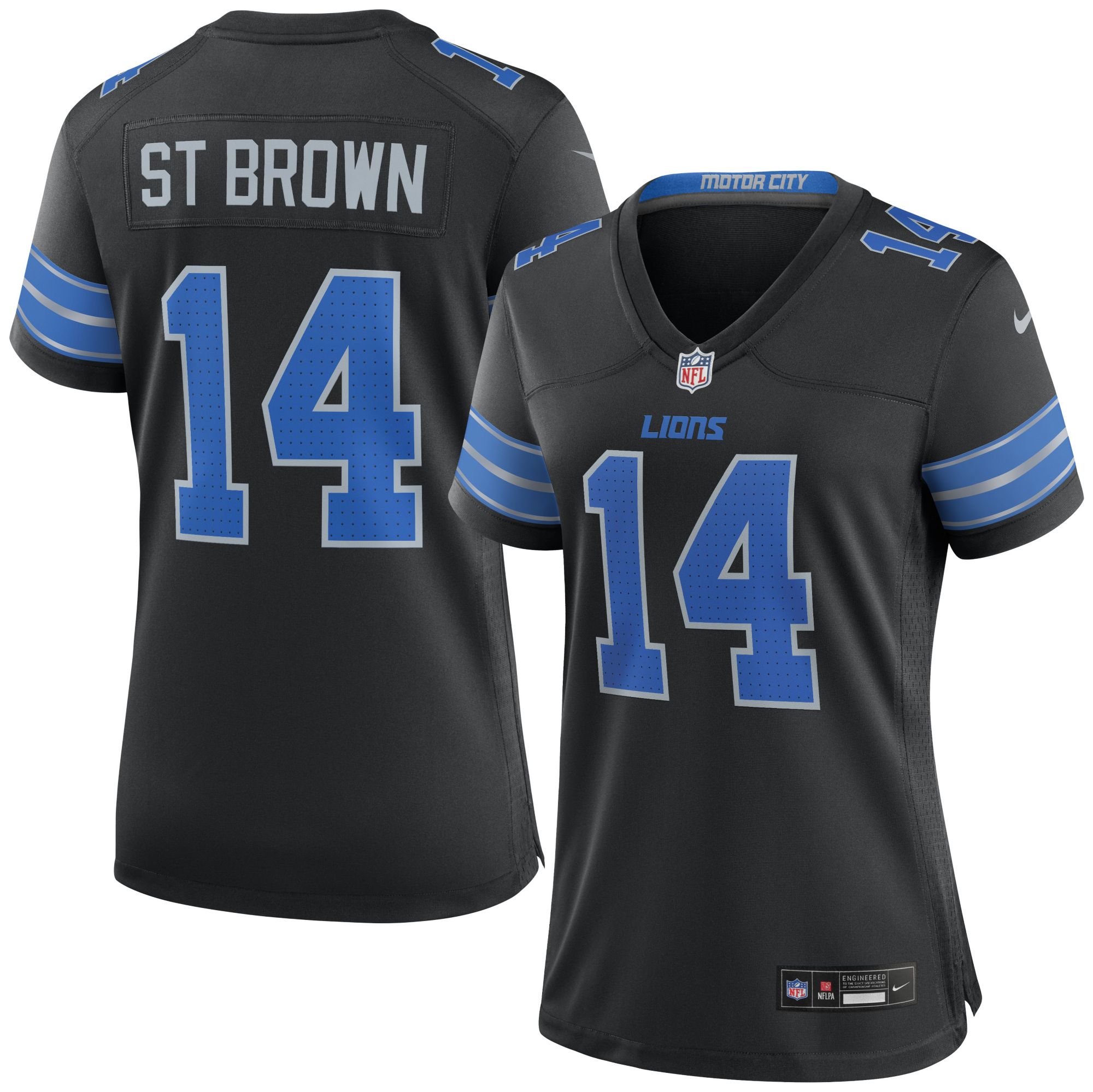 Nike Women's Detroit Lions Amon-Ra St. Brown #14 Black Alternate Game Jersey product image