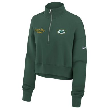 sorry, Nike Women's Green Bay Packers Fir Phoenix Quarter-Zip Crewneck Sweatshirt is currently out of stock