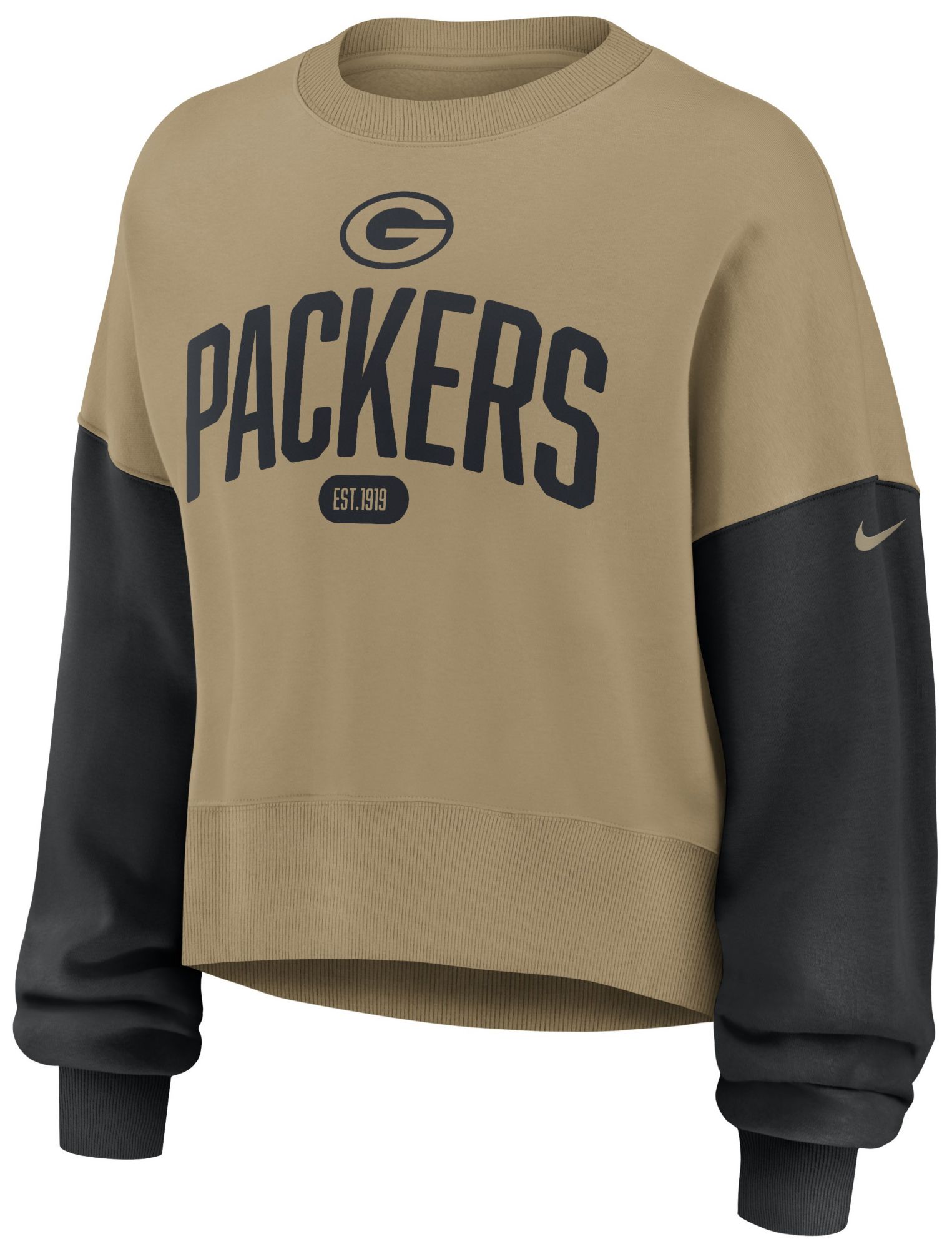 Nike Women's Green Bay Packers Parachute Beige Phoenix Rewind Crew Pullover Sweatshirt product image