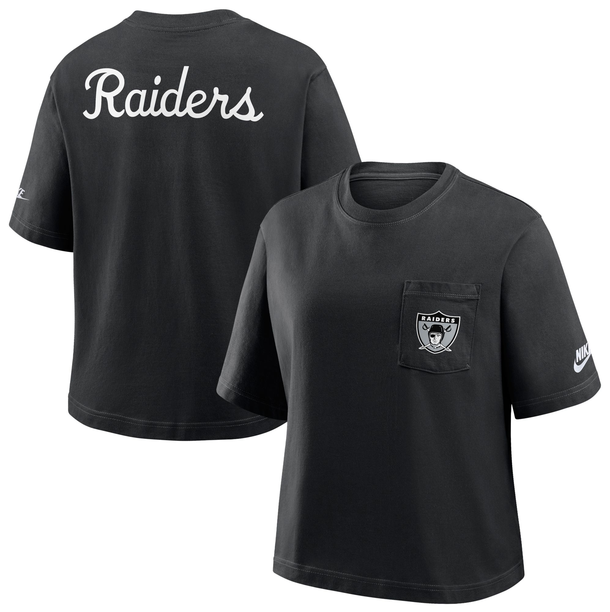 Nike Women's Las Vegas Raiders Black Rewind Pocket T-Shirt product image