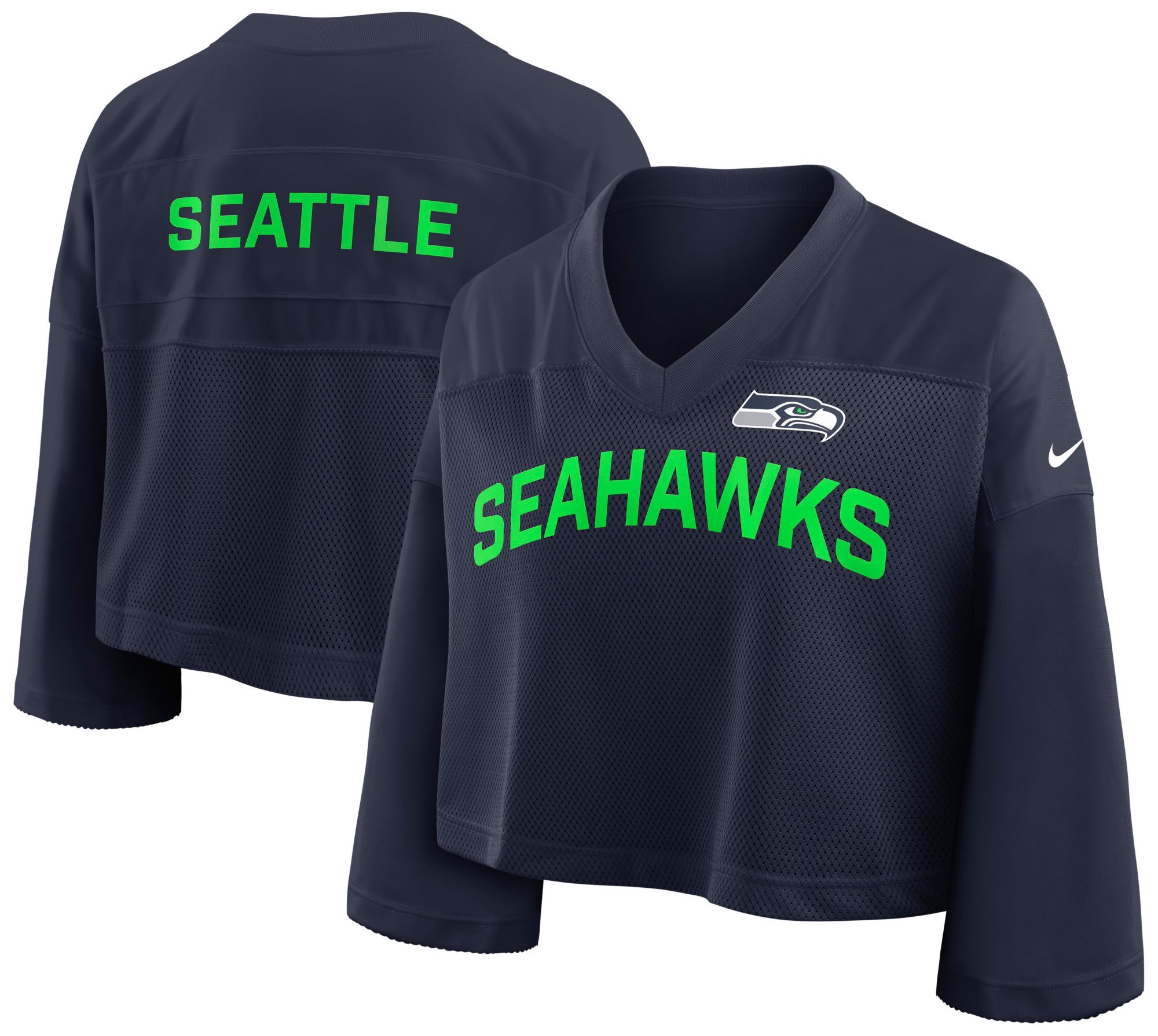 Nike Women's Seattle Seahawks College Navy Cropped Replica Jersey product image
