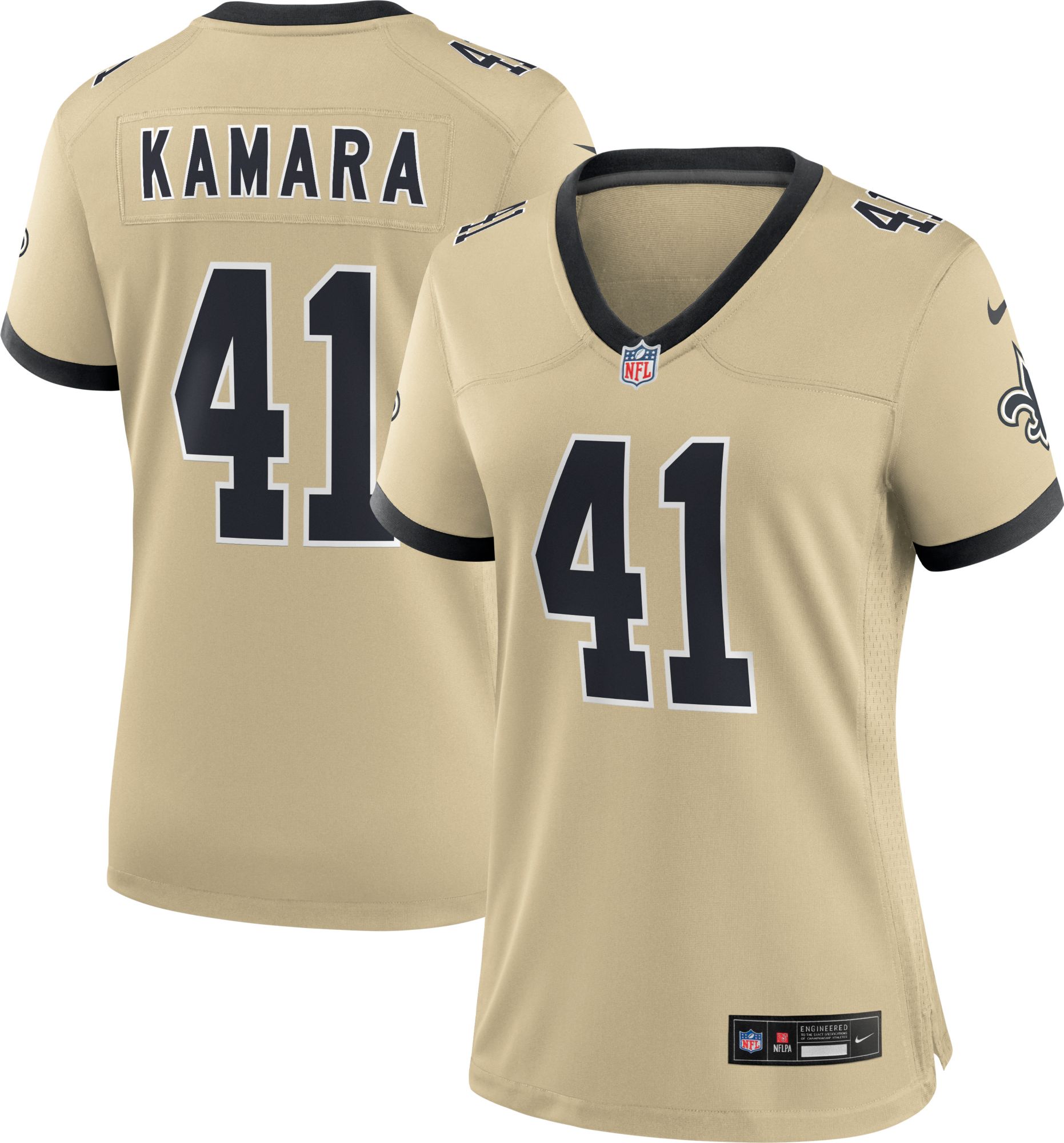 Nike Women's New Orleans Saints Alvin Kamara #41 Alternate Gold Game Jersey product image