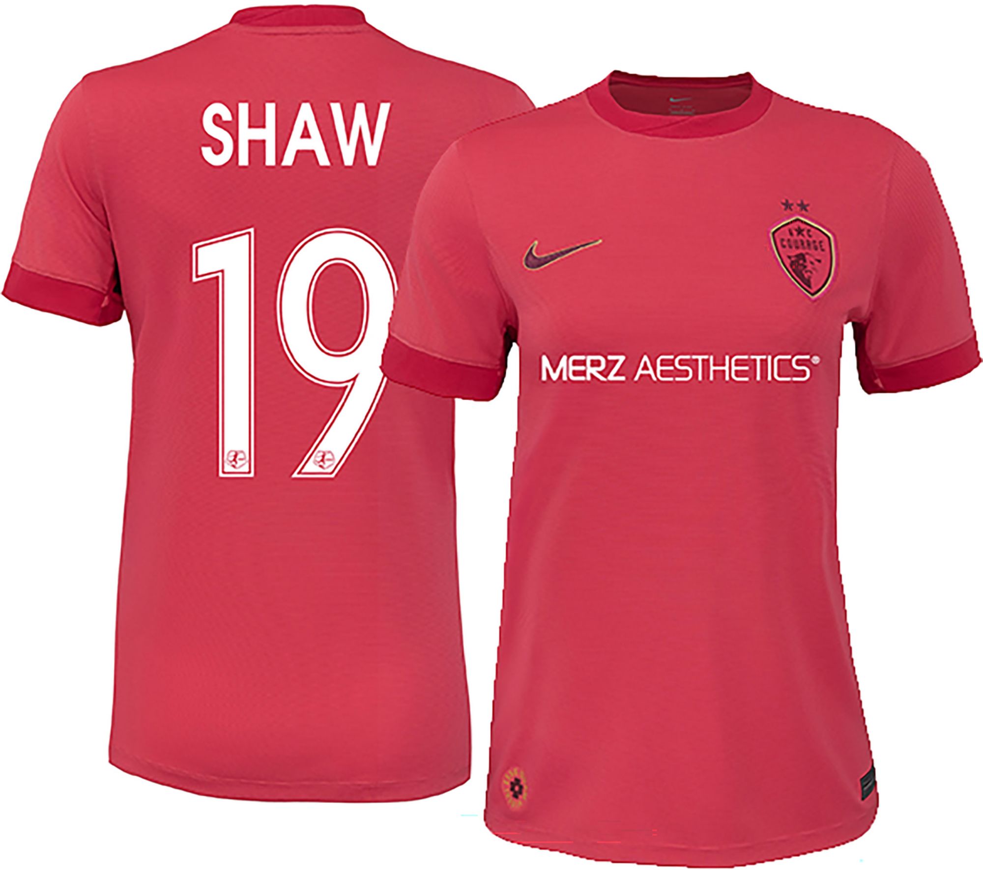 Nike Women's 2025 North Carolina Courage Jaedyn Shaw #19 Red Away Replica Jersey product image