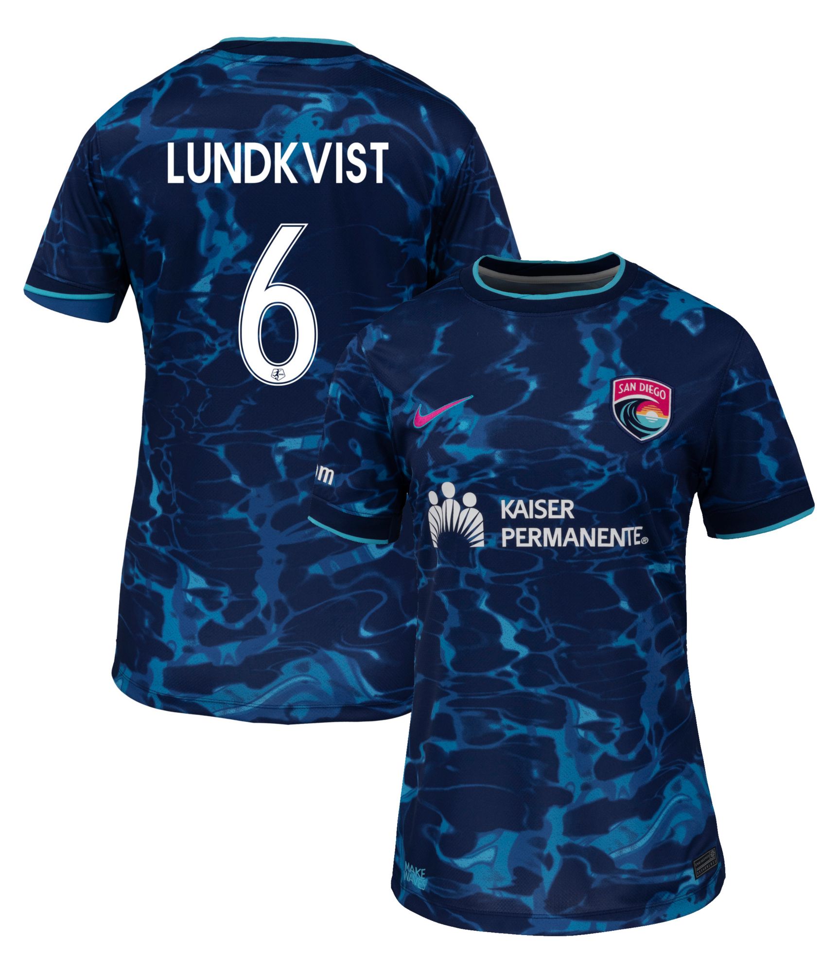 Nike Women's San Diego Wave Hanna Lundkvist #6 Blue Away Replica Jersey product image