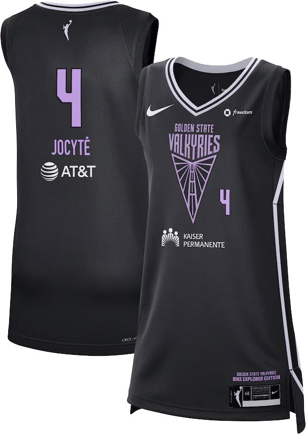 Nike Adult Golden State Valkyries Juste Jocyte #4 Black Replica Explorer Jersey product image