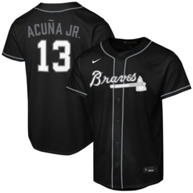 sorry, Nike Youth Atlanta Braves Ronald Acuna #13 Black Pitch Black Replica Jersey is currently out of stock