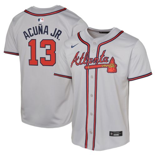 Nike Youth Atlanta Braves Ronald Acuña Jr. #13 White Home Cool