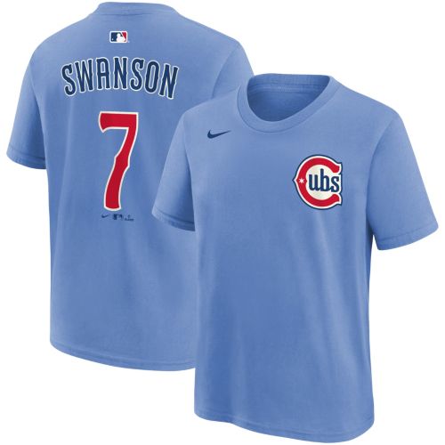 Nike Youth Chicago Cubs Alex Bregman #3 Light Blue Alternate T
