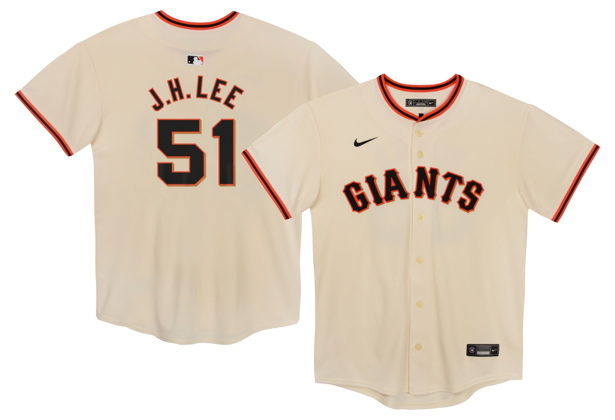 Nike Youth San Francisco Giants Jung Hoo Lee #51 Cream Replica Home Jersey product image