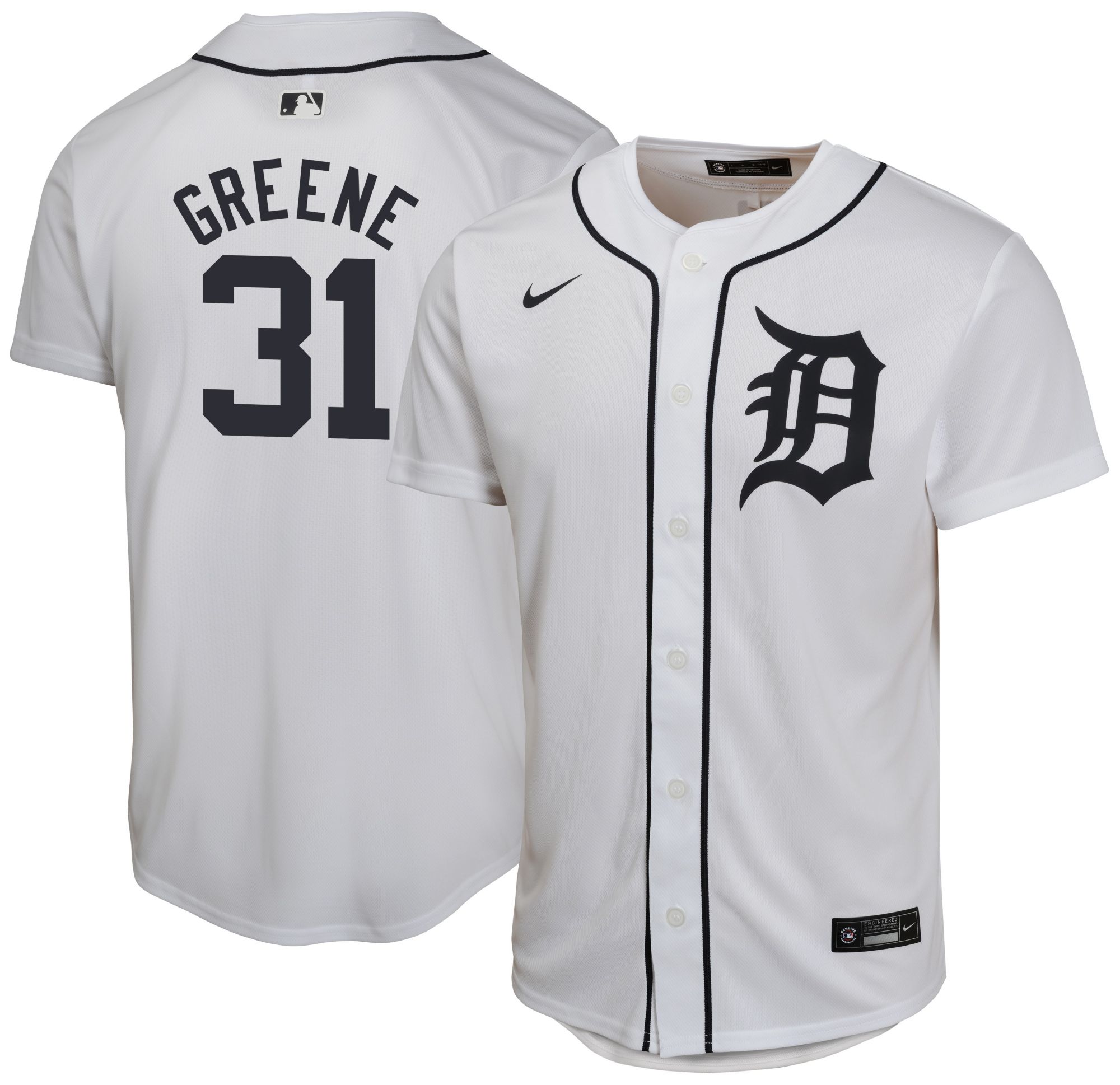 Nike Youth Detroit Tigers Riley Greene #31 White Game Jersey product image