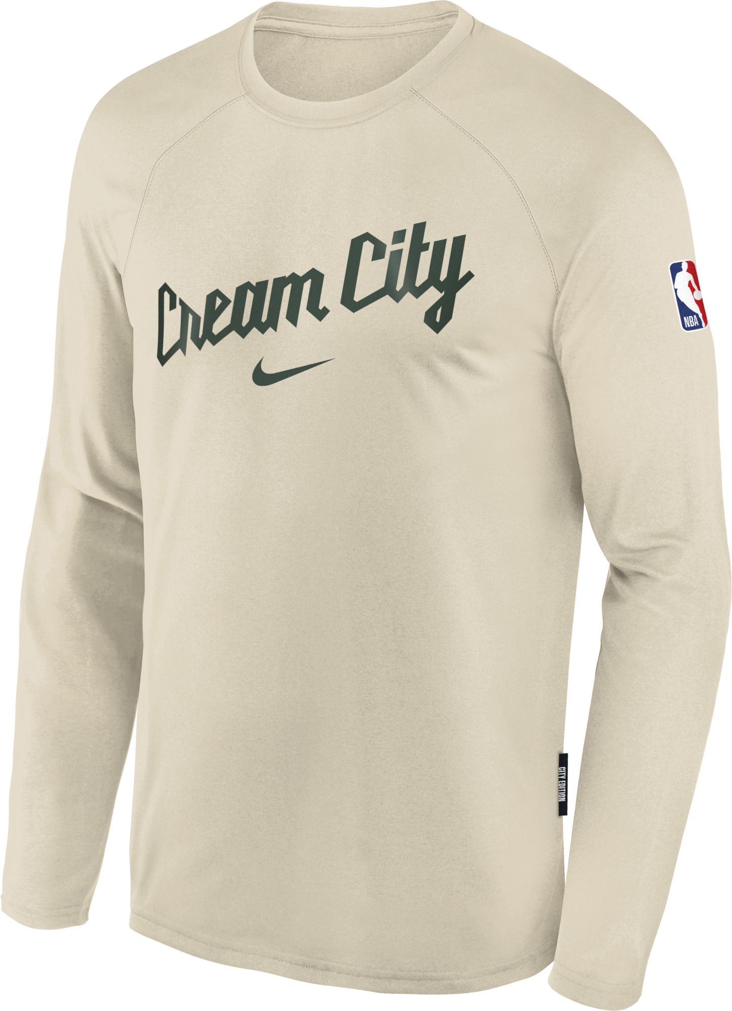 Nike Youth 2025-26 City Edition Milwaukee Bucks On Court Pregame Long Sleeve Shirt product image