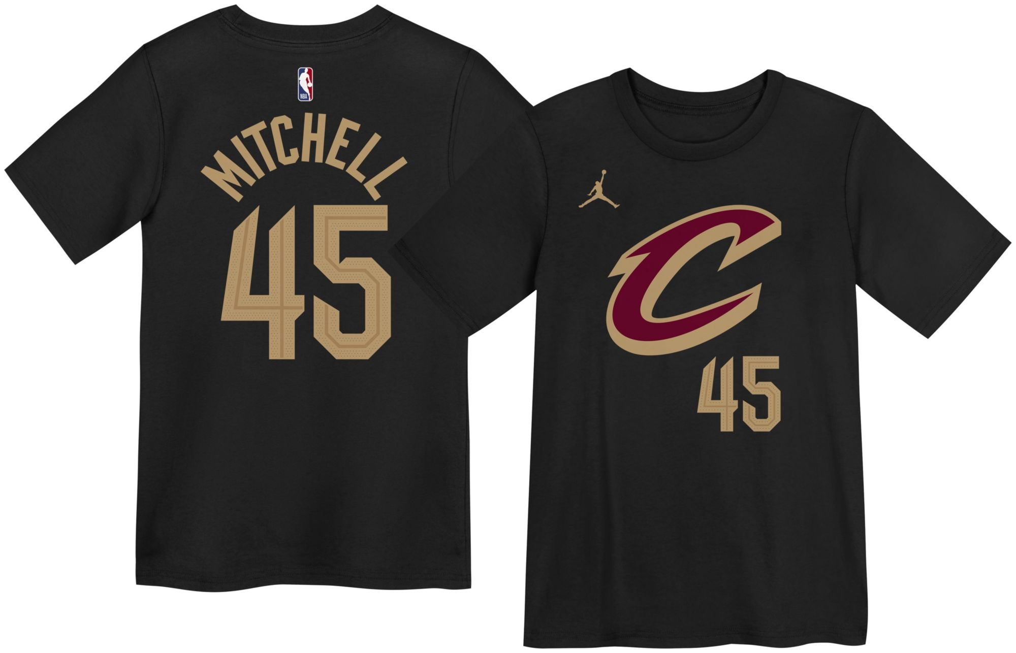 Jordan Boys' Cleveland Cavaliers Donovan Mitchell #45 Black T-Shirt product image