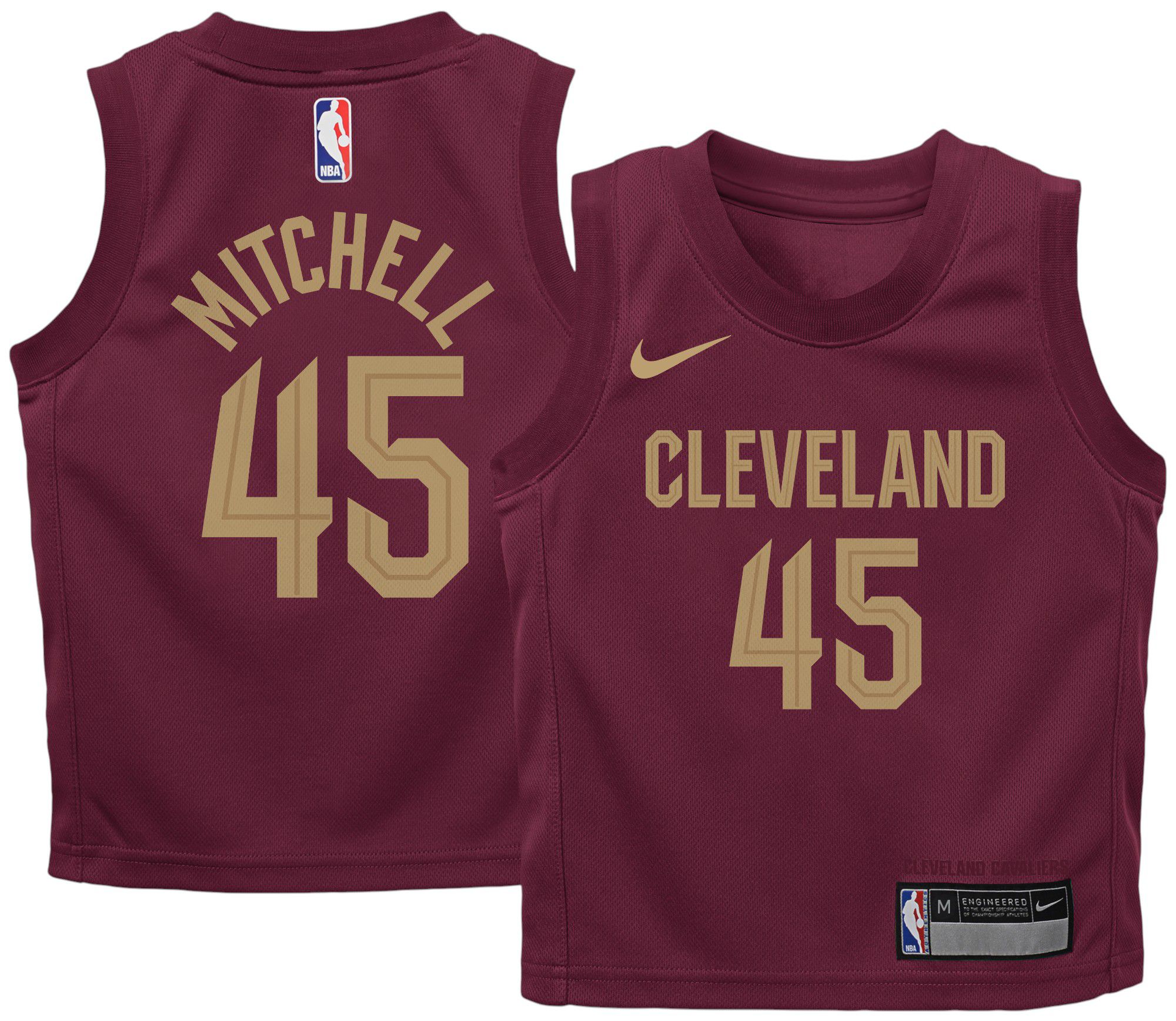 Nike Little Kids' Cleveland Cavaliers Donovan Mitchell #45 Red Swingman Icon Jersey product image