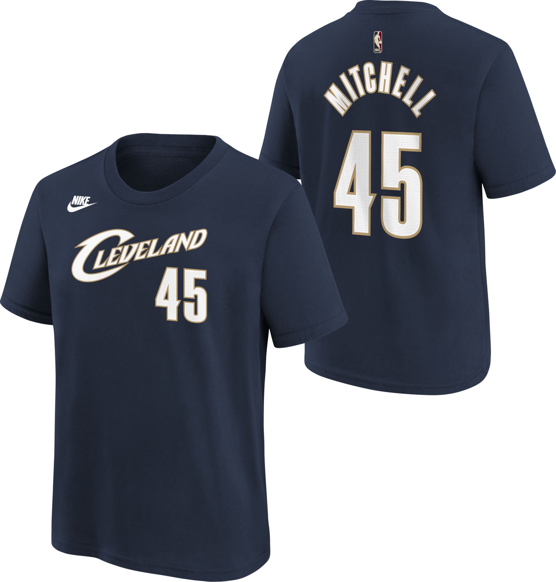 Nike Youth Cleveland Cavaliers Donovan Mitchell #45 Navy Hardwood Classics T-Shirt product image