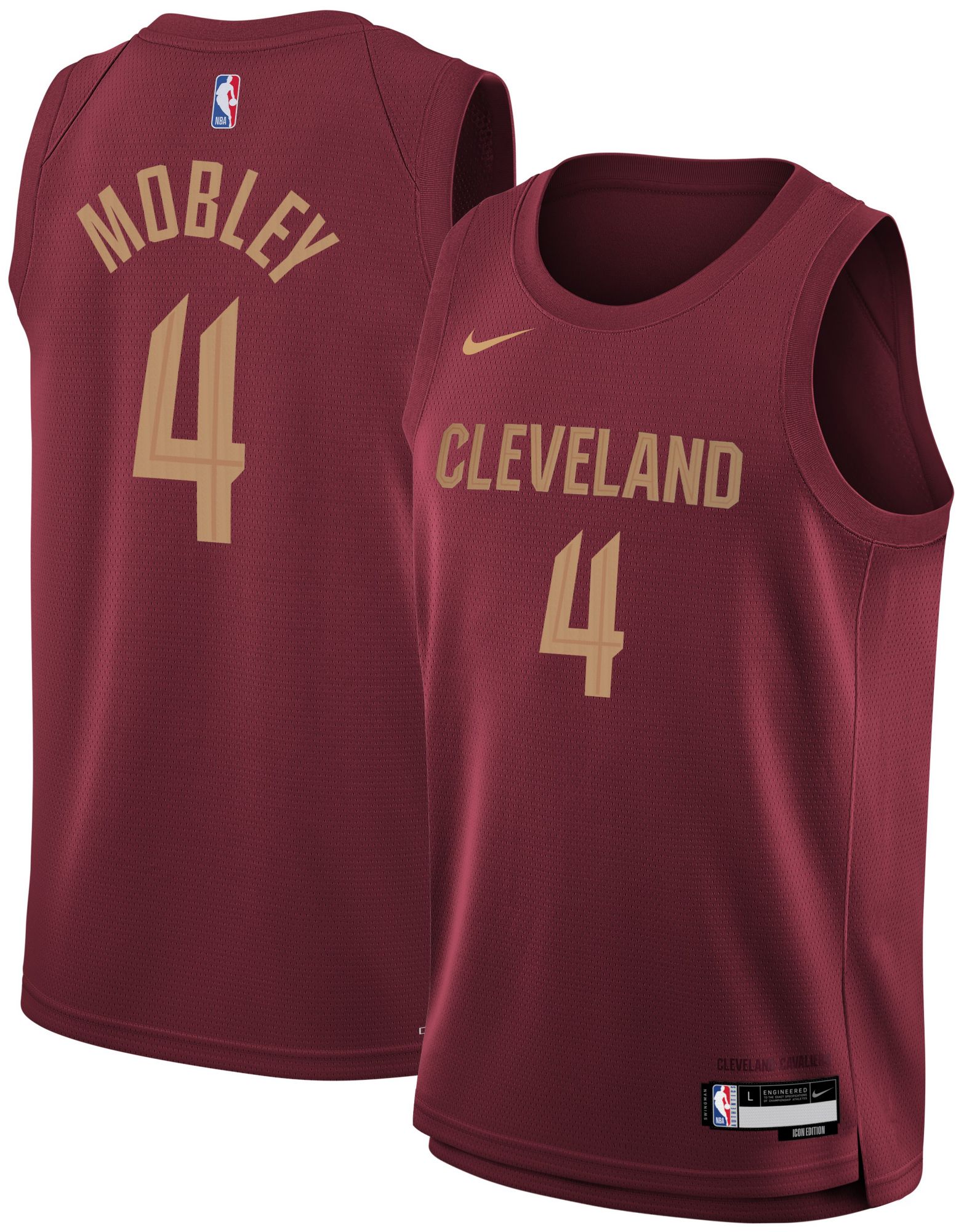 Nike Youth Cleveland Cavaliers Evan Mobley #4 Red Swingman Icon Jersey product image
