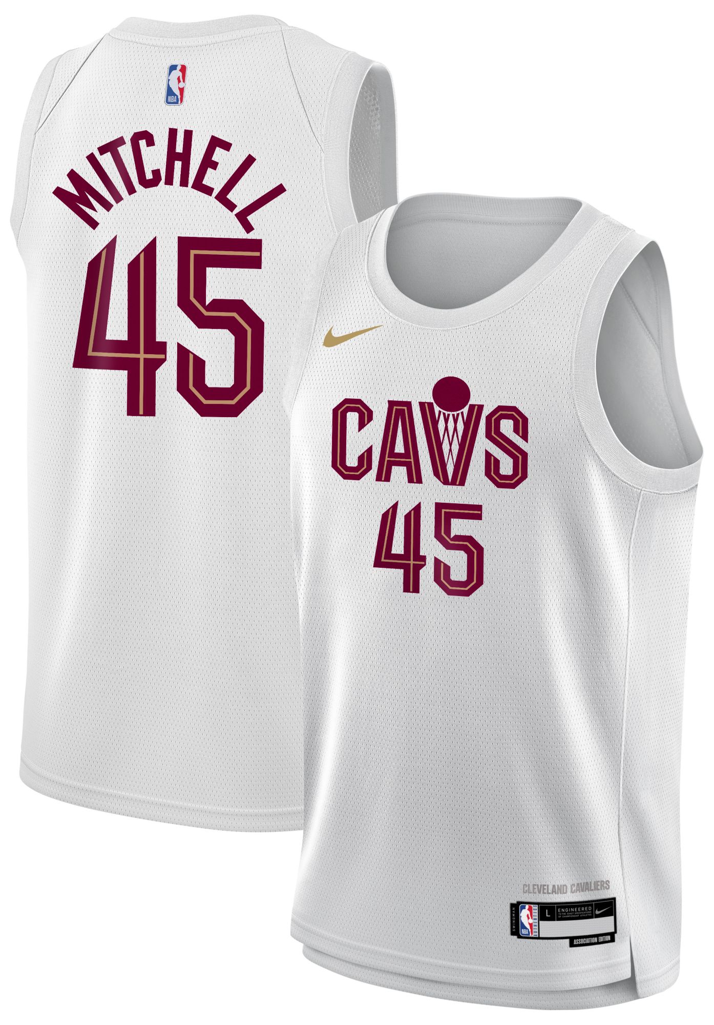 Nike Youth Cleveland Cavaliers Donovan Mitchell #45 White Swingman Association Jersey product image