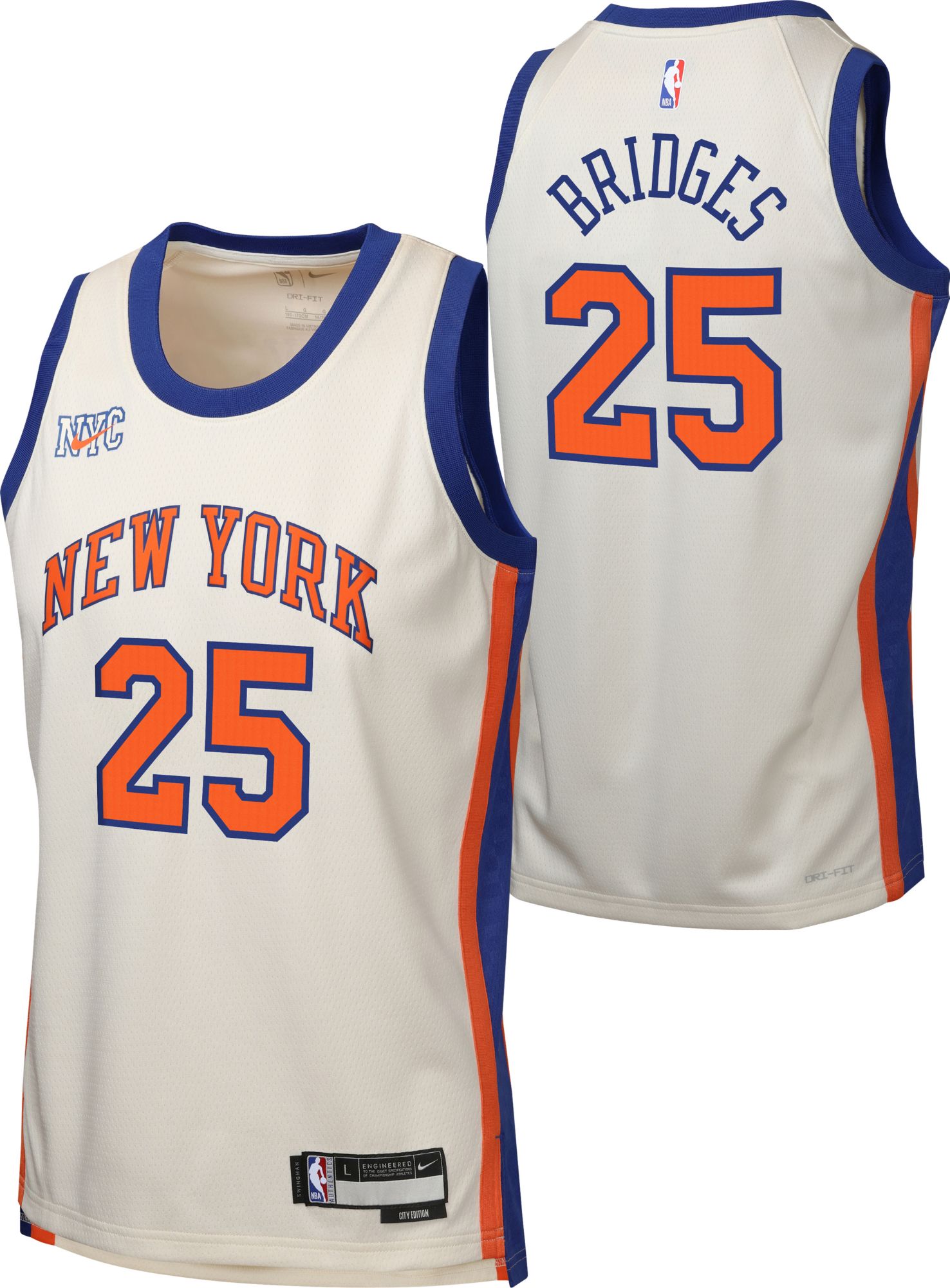 Nike Youth 2025-26 City Edition New York Knicks Mikal Bridges #25 Swingman Jersey product image