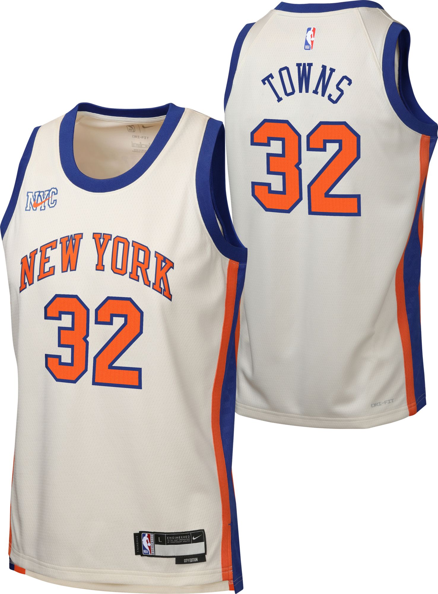 Nike Youth 2025-26 City Edition New York Knicks Karl-Anthony Towns #32 Swingman Jersey product image