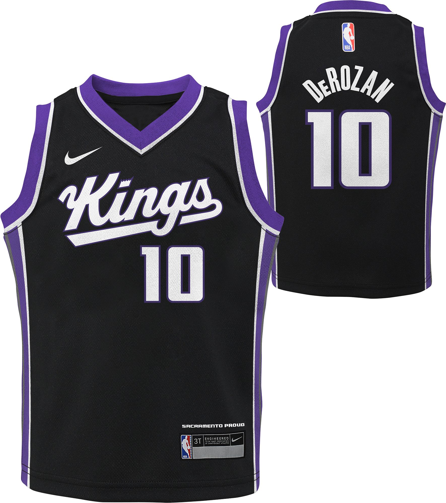 Nike Little Kids' Sacramento Kings Demar Derozan #10 Black Swingman Icon Jersey product image
