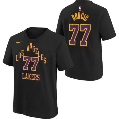 Nike Youth Los Angeles Lakers Luka Doncic #77 Yellow Icon T-Shirt