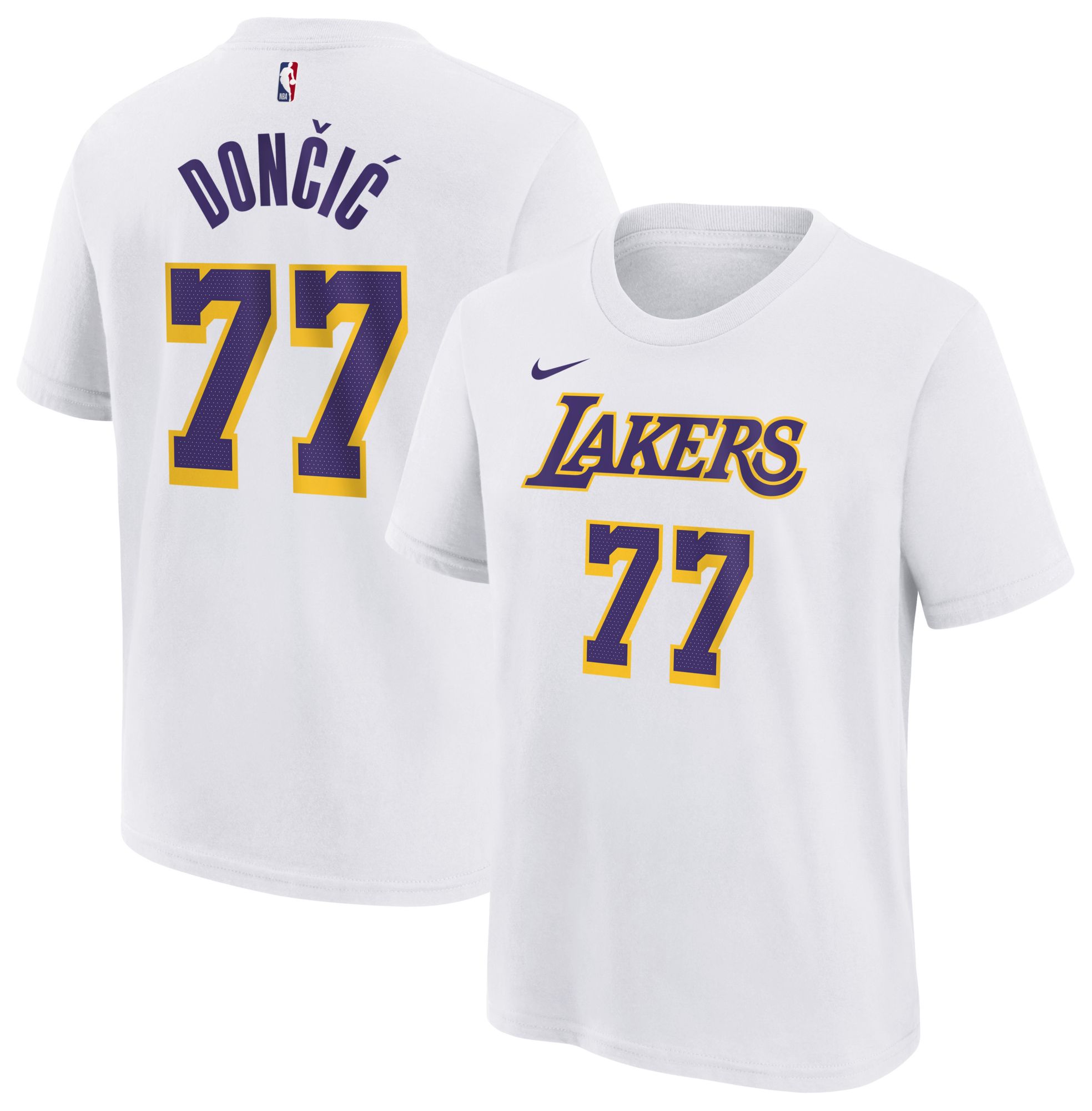 Nike Youth Los Angeles Lakers Luka Doncic #77 Association White T-Shirt product image