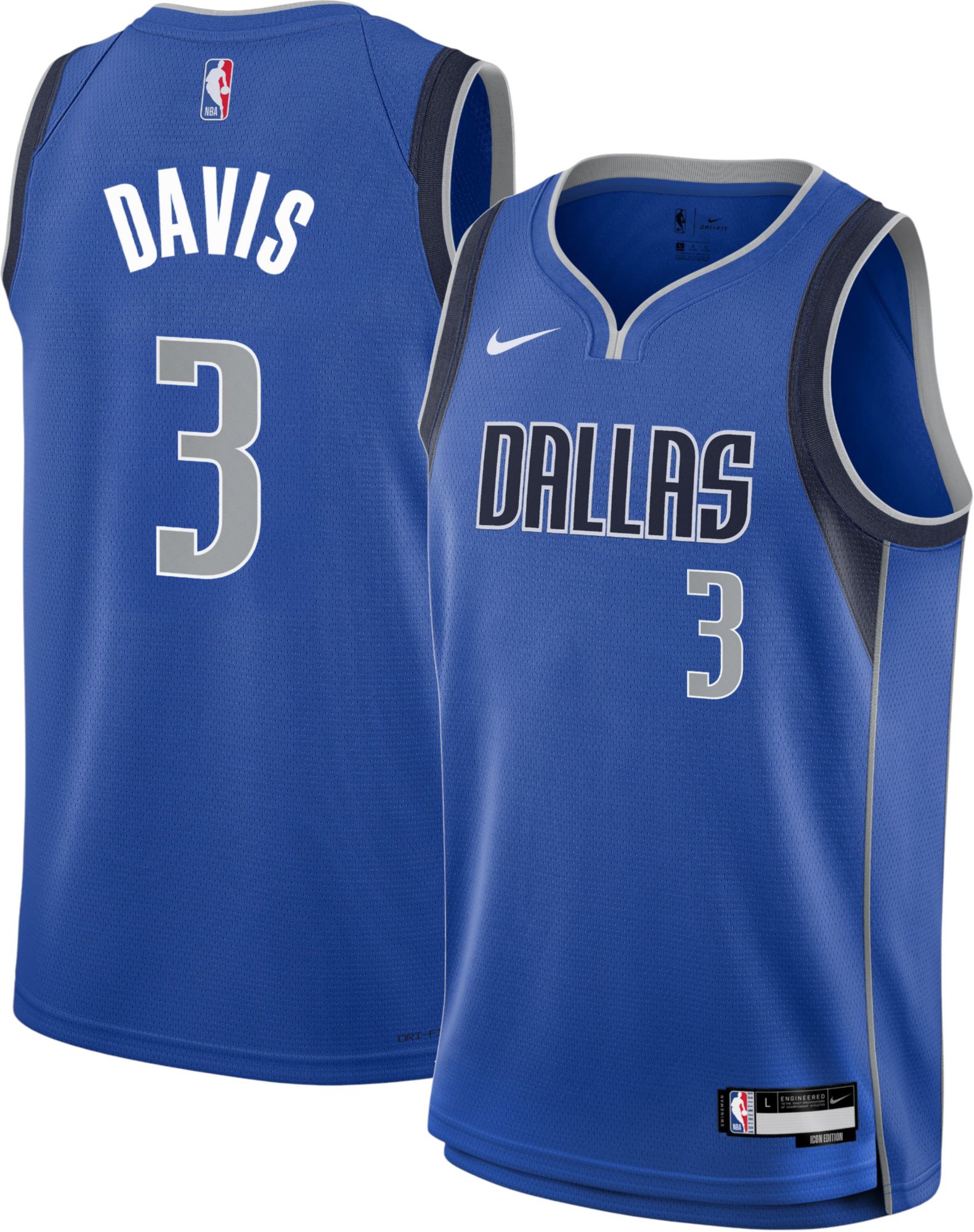 Nike Youth Dallas Mavericks Anthony Davis #3 Blue Swingman Icon Jersey product image