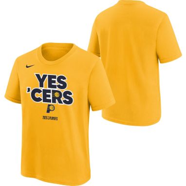 sorry, Nike Youth 2024-25 NBA Playoffs Indiana Pacers "Yes 'Cers" Mantra Yellow T-Shirt is currently out of stock