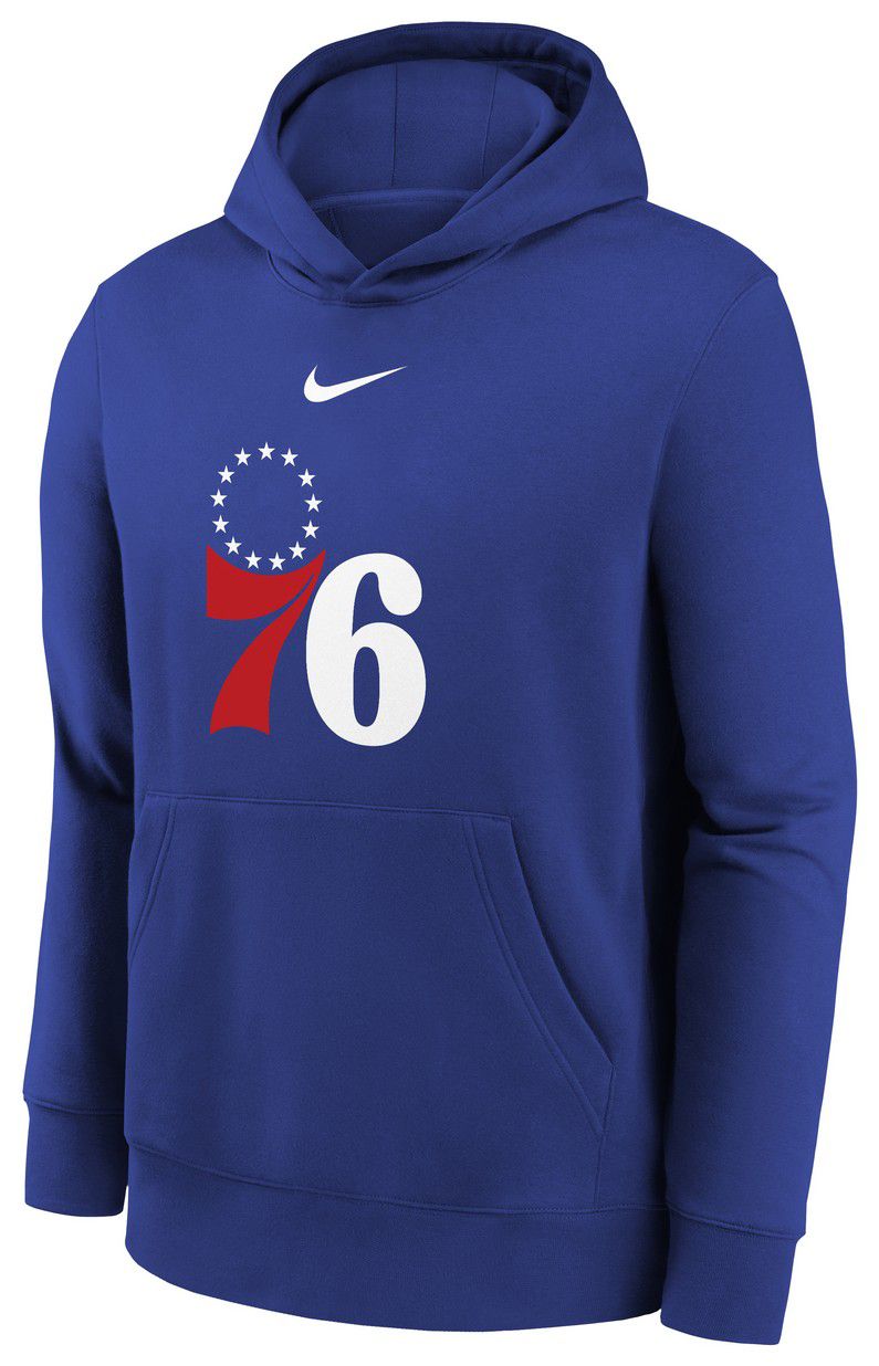 Nike Youth Philadelphia 76ers Blue Club Logo Fleece Pullover Hoodie product image