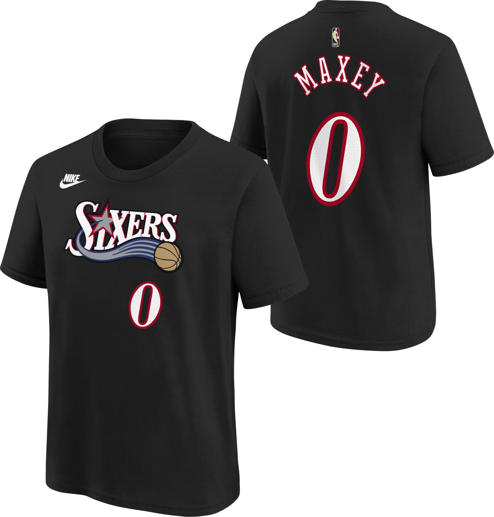 Nike Youth Philadelphia 76ers Tyrese Maxey #0 Black Hardwood Classics T-Shirt product image