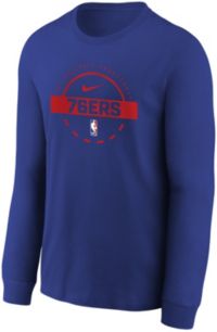 Nike Youth Philadelphia 76ers Blue On Court Practice Long Sleeve T