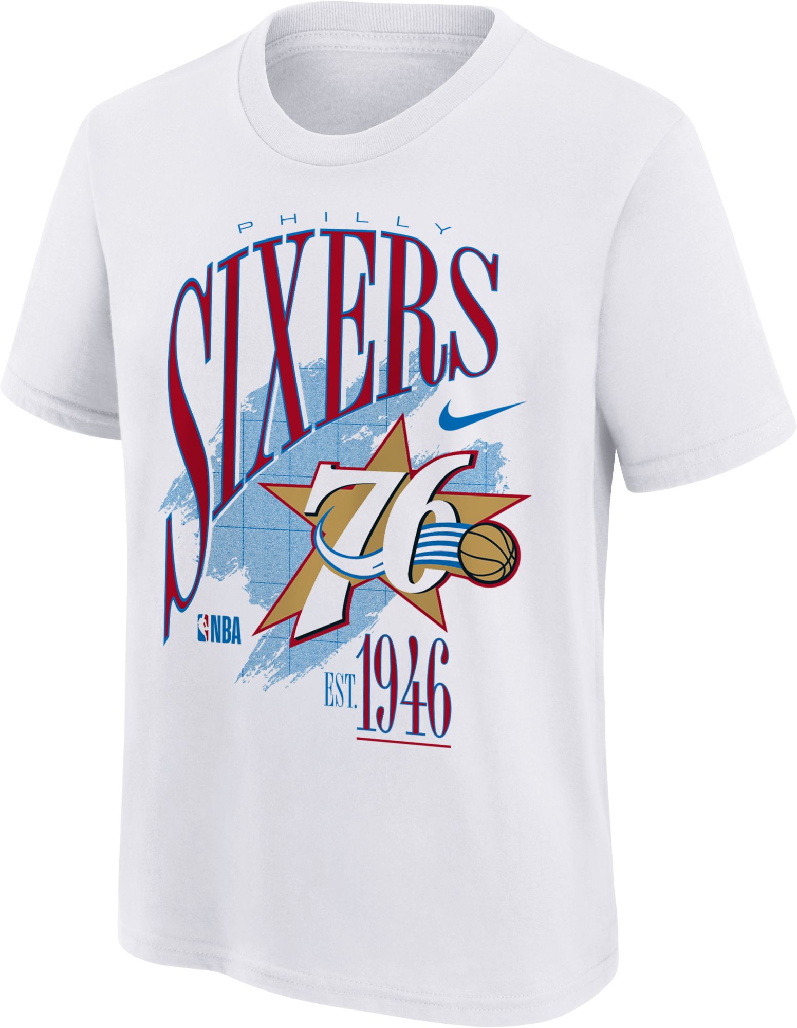 Nike Youth Philadelphia 76ers White Hardwood Classics Champs T-Shirt product image